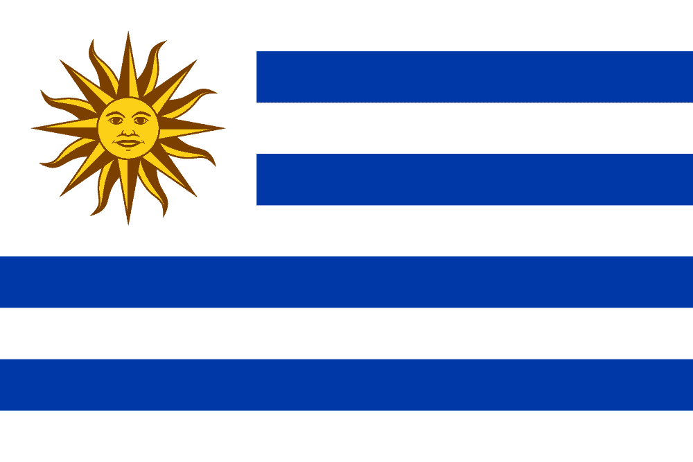 Uruguay flag colored