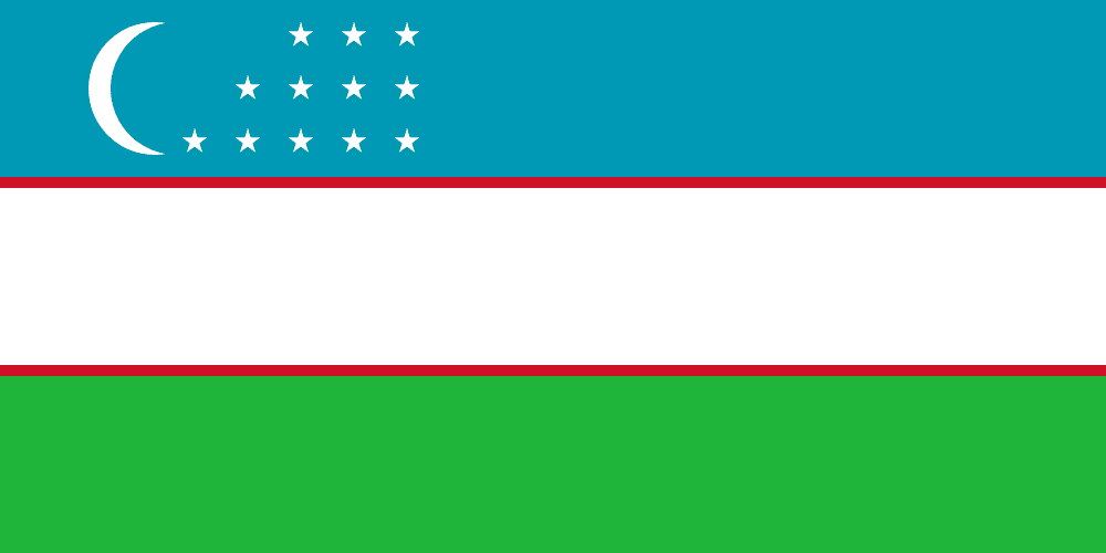 Uzbekistan flag colored