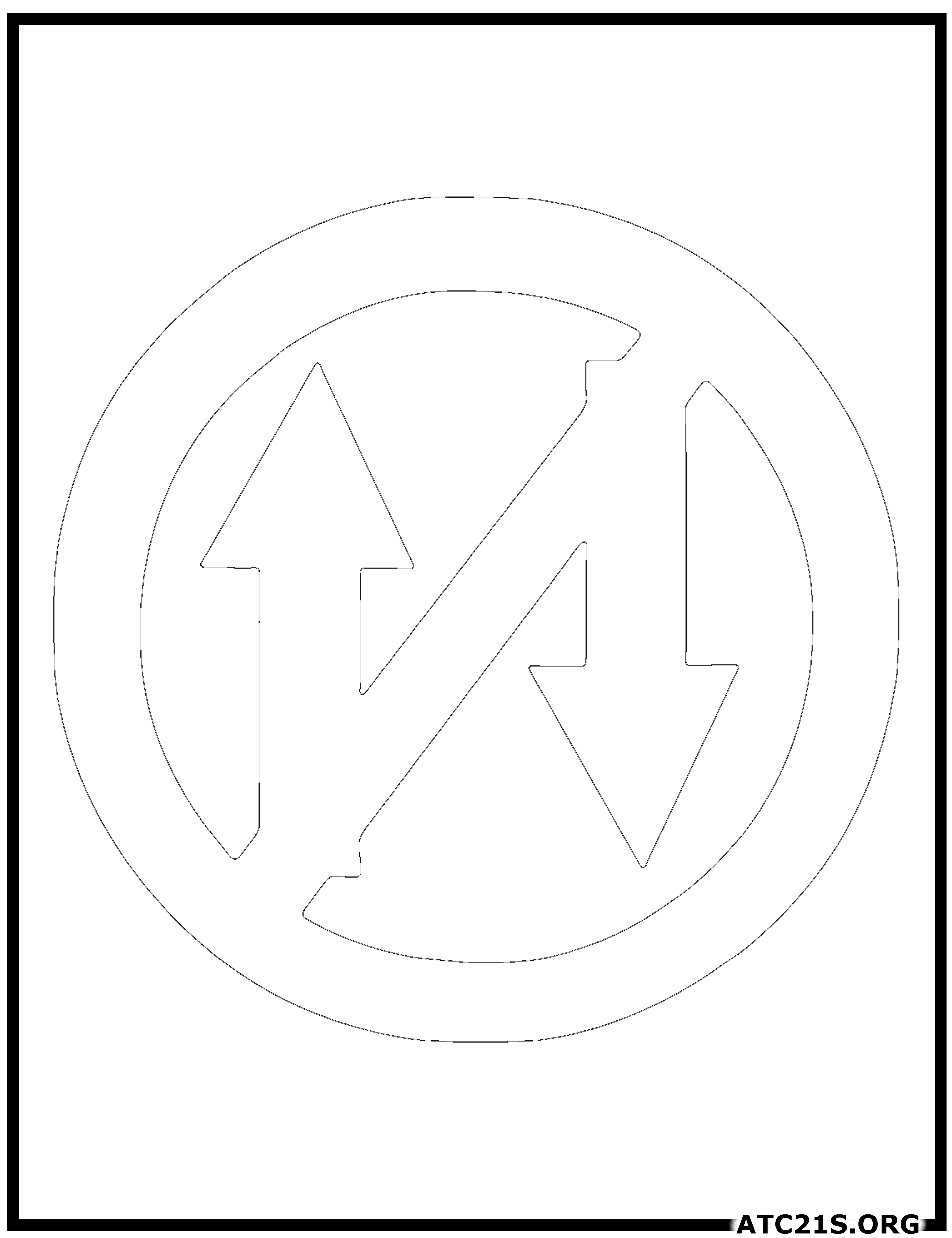 Vehicles Prohibited in Both Directions traffic sign coloring page