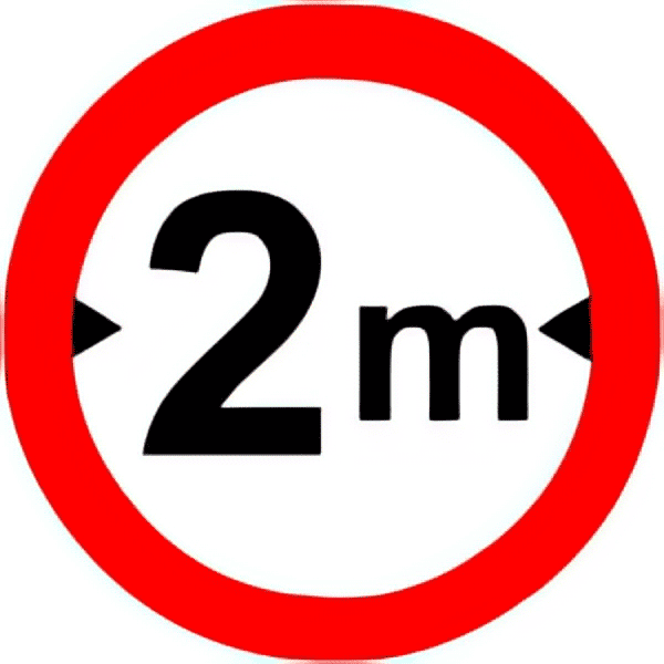 Width limit traffic sign colored