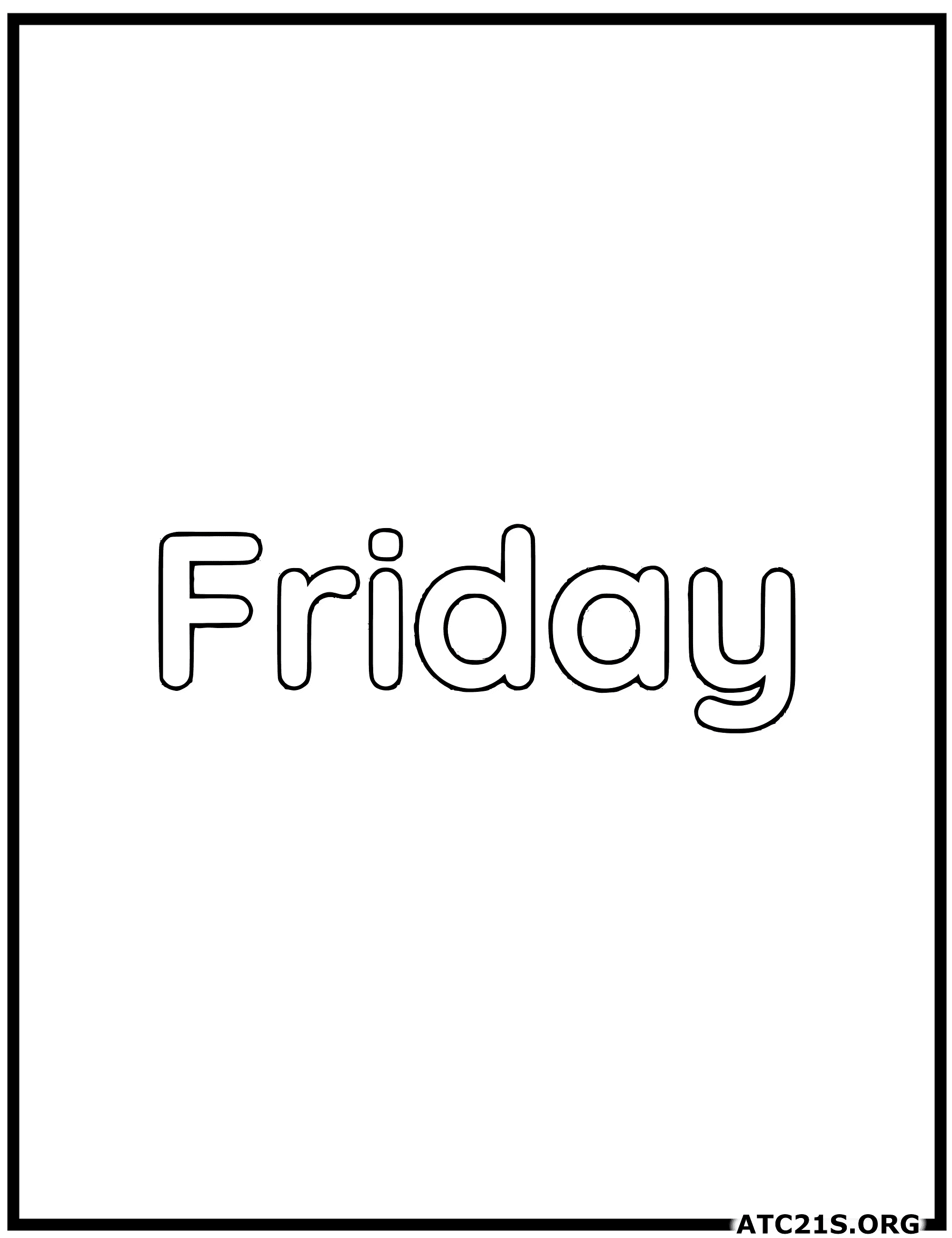 Friday coloring page