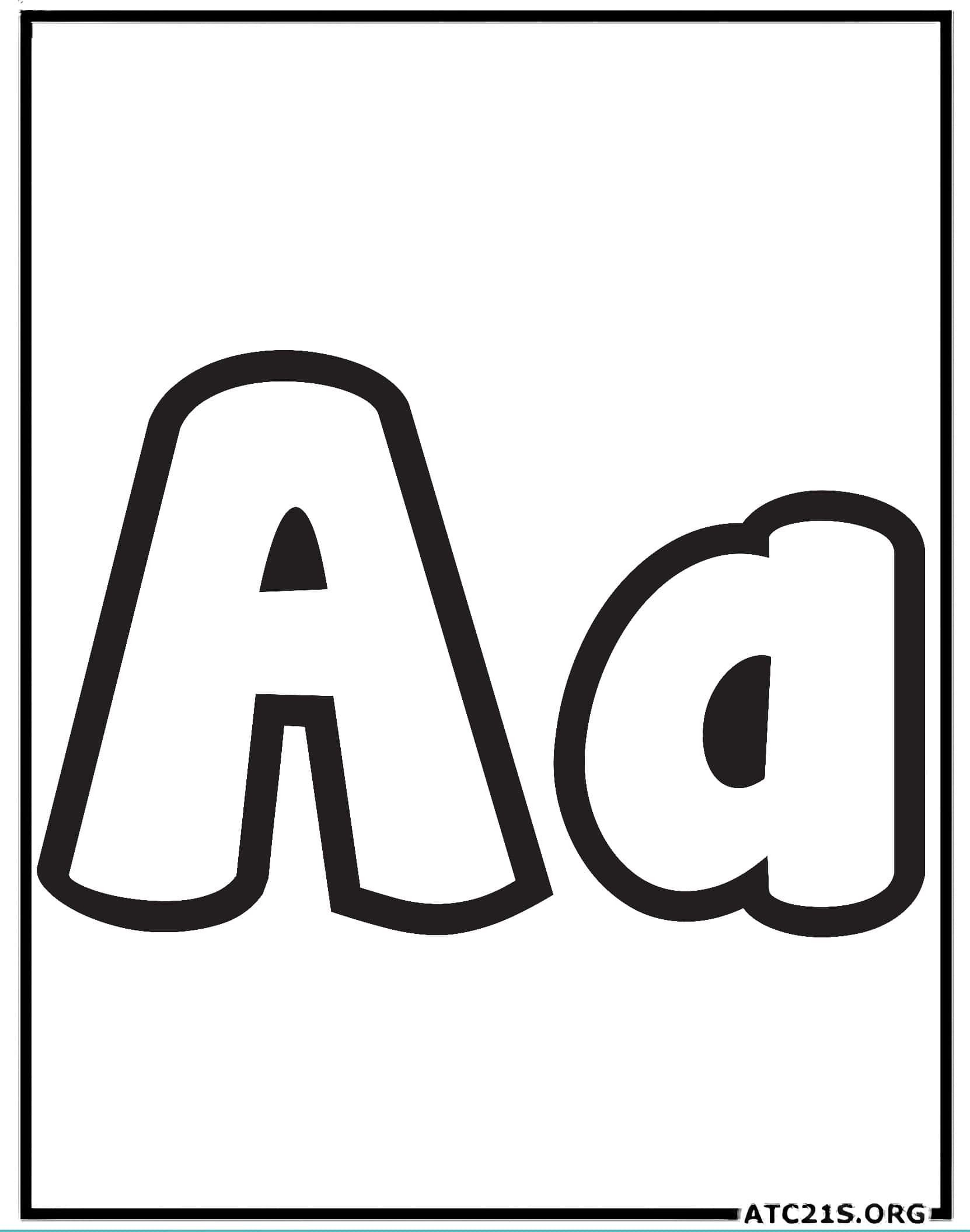 Letter A bubbly coloring page