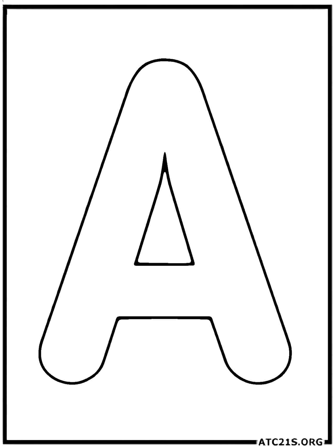 Letter A uppercase coloring page