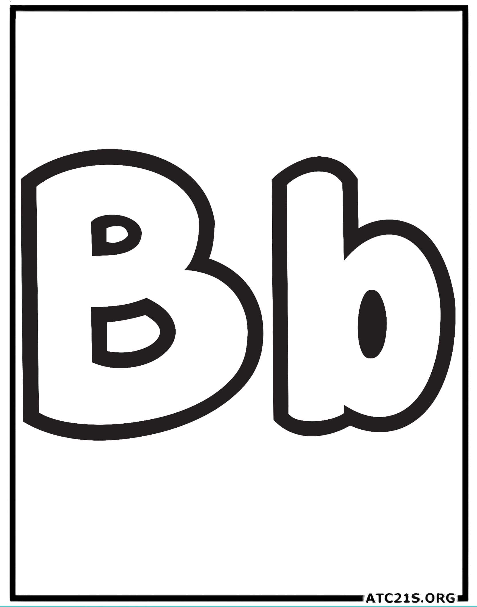 Letter B bubbly coloring page