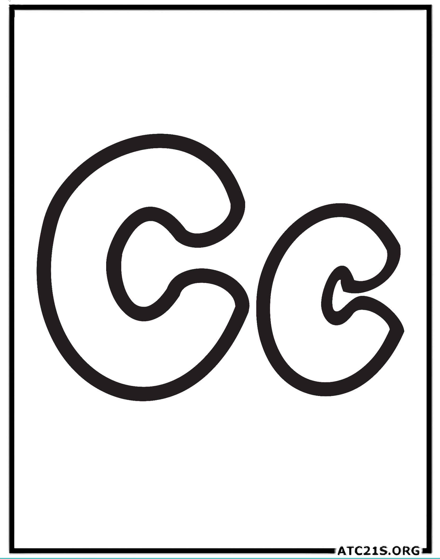 Letter C bubbly coloring page