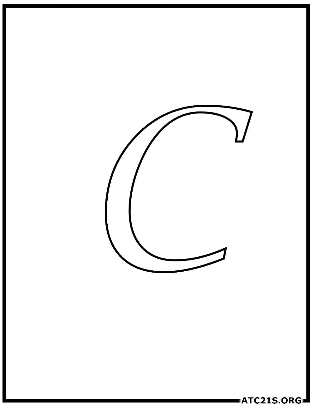 Letter C calligraphy uppercase coloring page