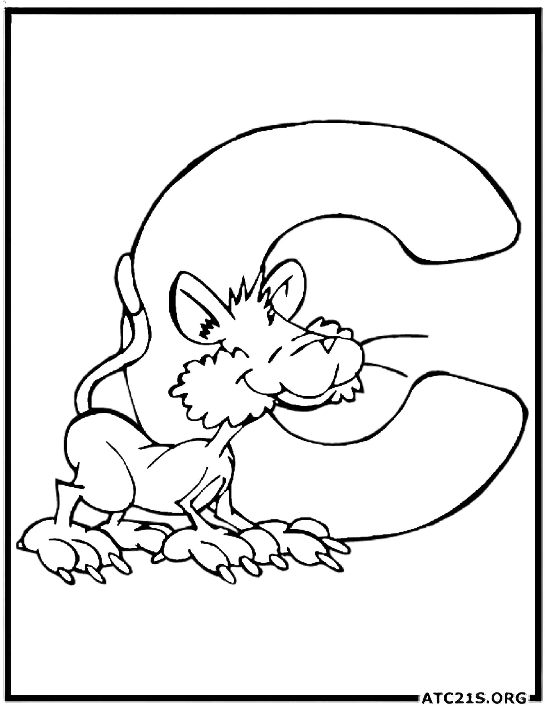 Letter C coloring page variant 1