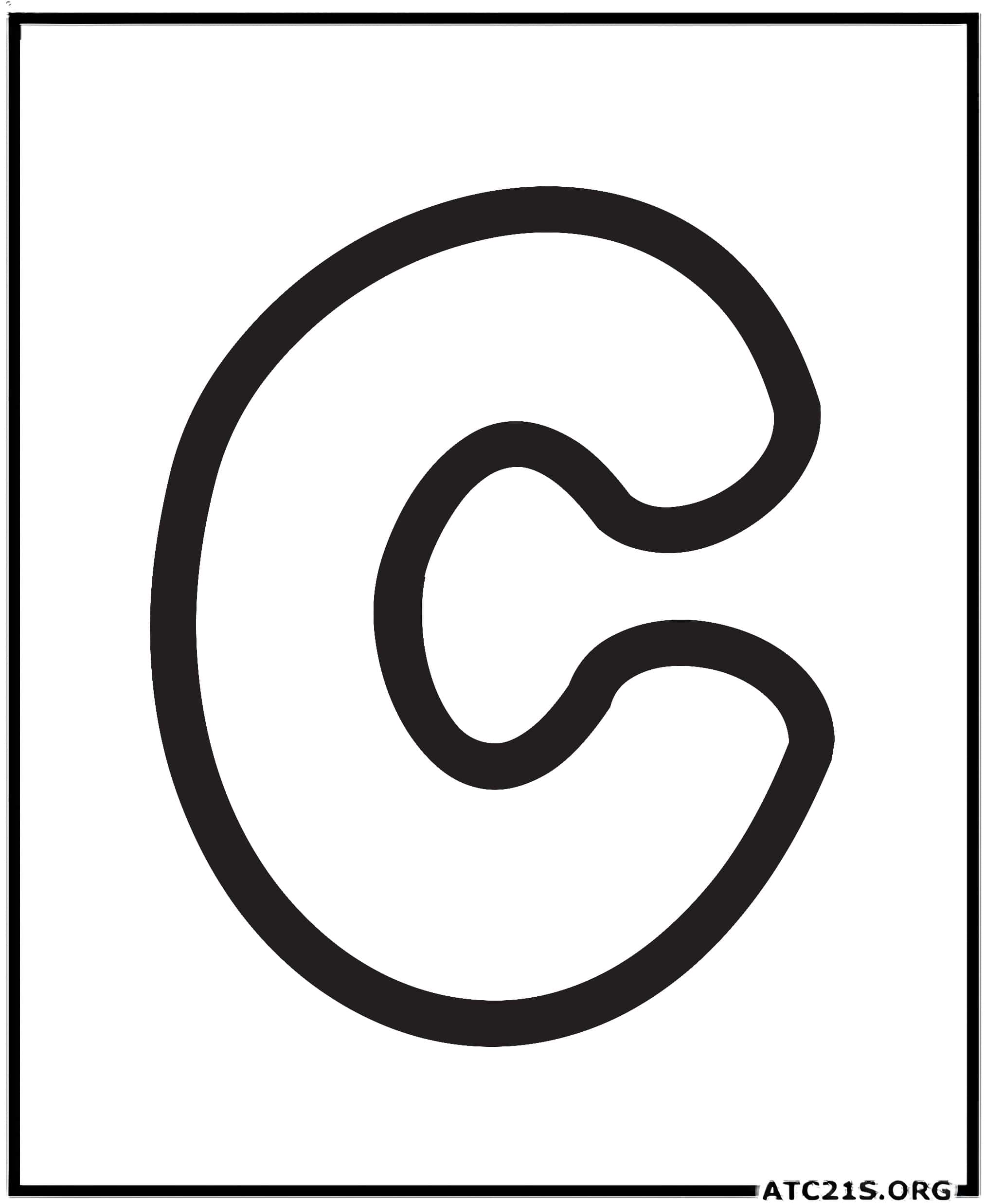 Letter C uppercase bubbly coloring page