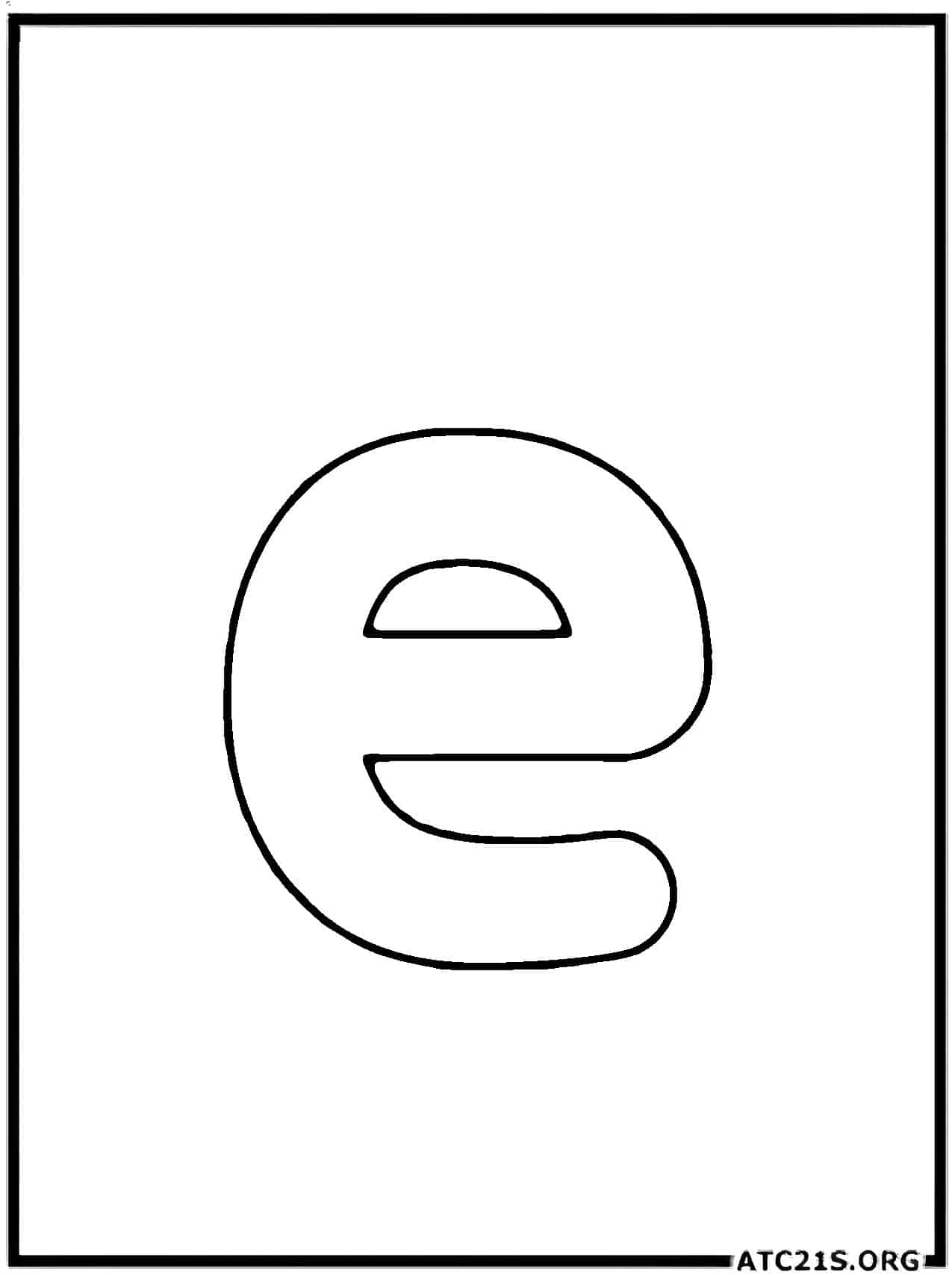 Letter E lowercase coloring page