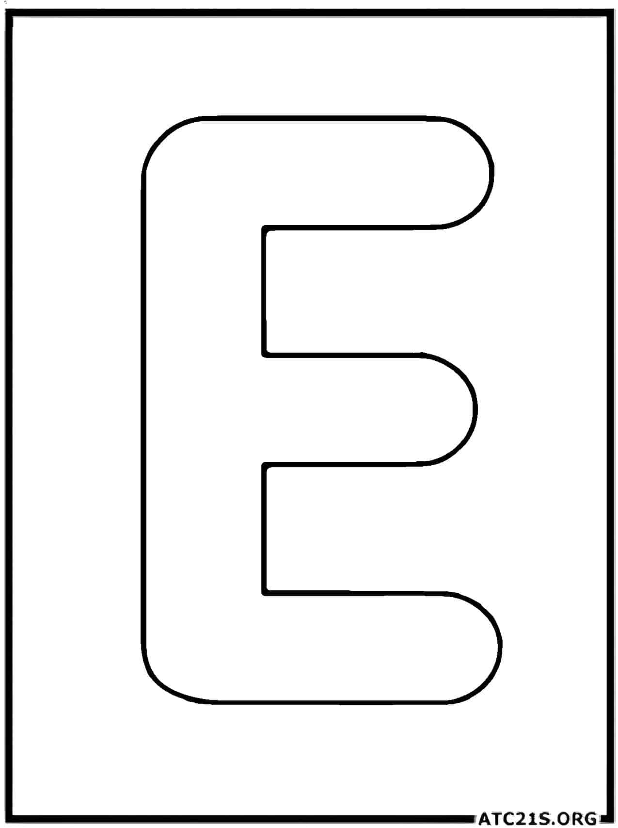 Letter E uppercase coloring page