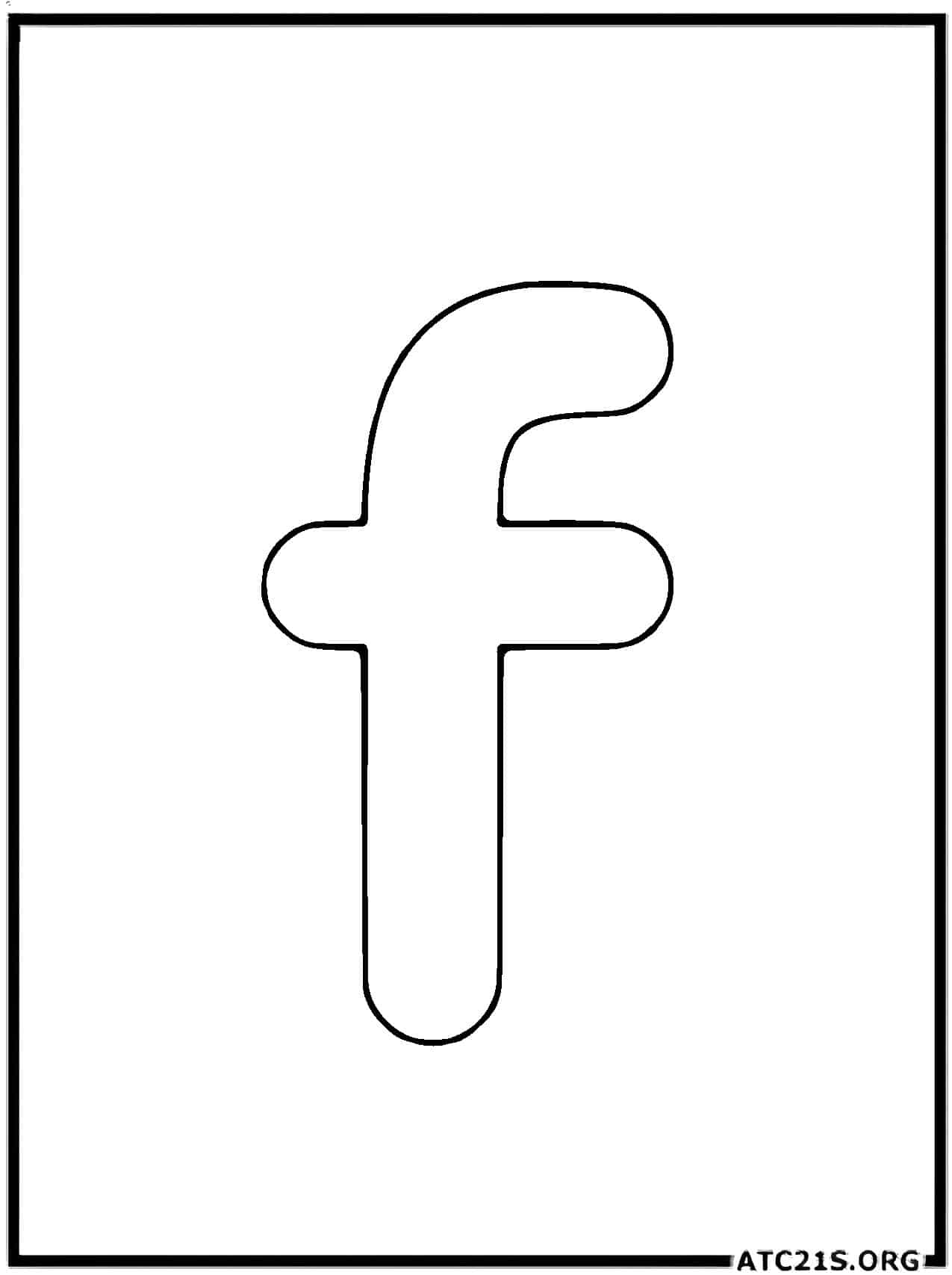 Letter F lowercase coloring page