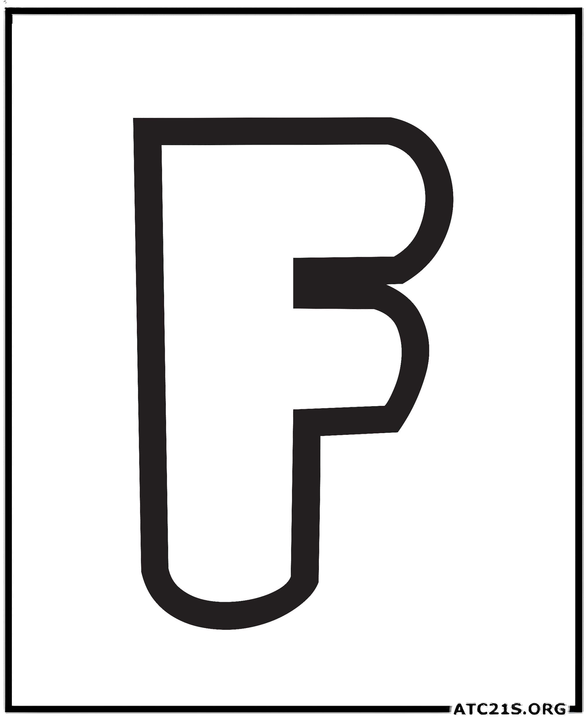 Letter F uppercase bubbly coloring page