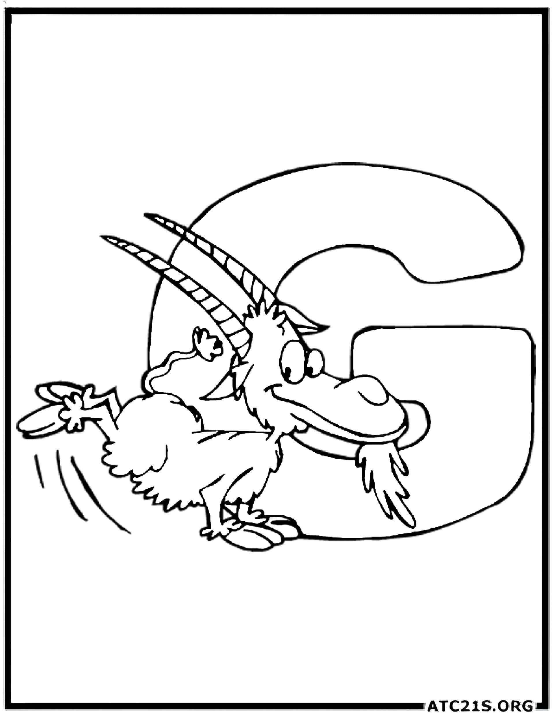 Letter G coloring page variant 1