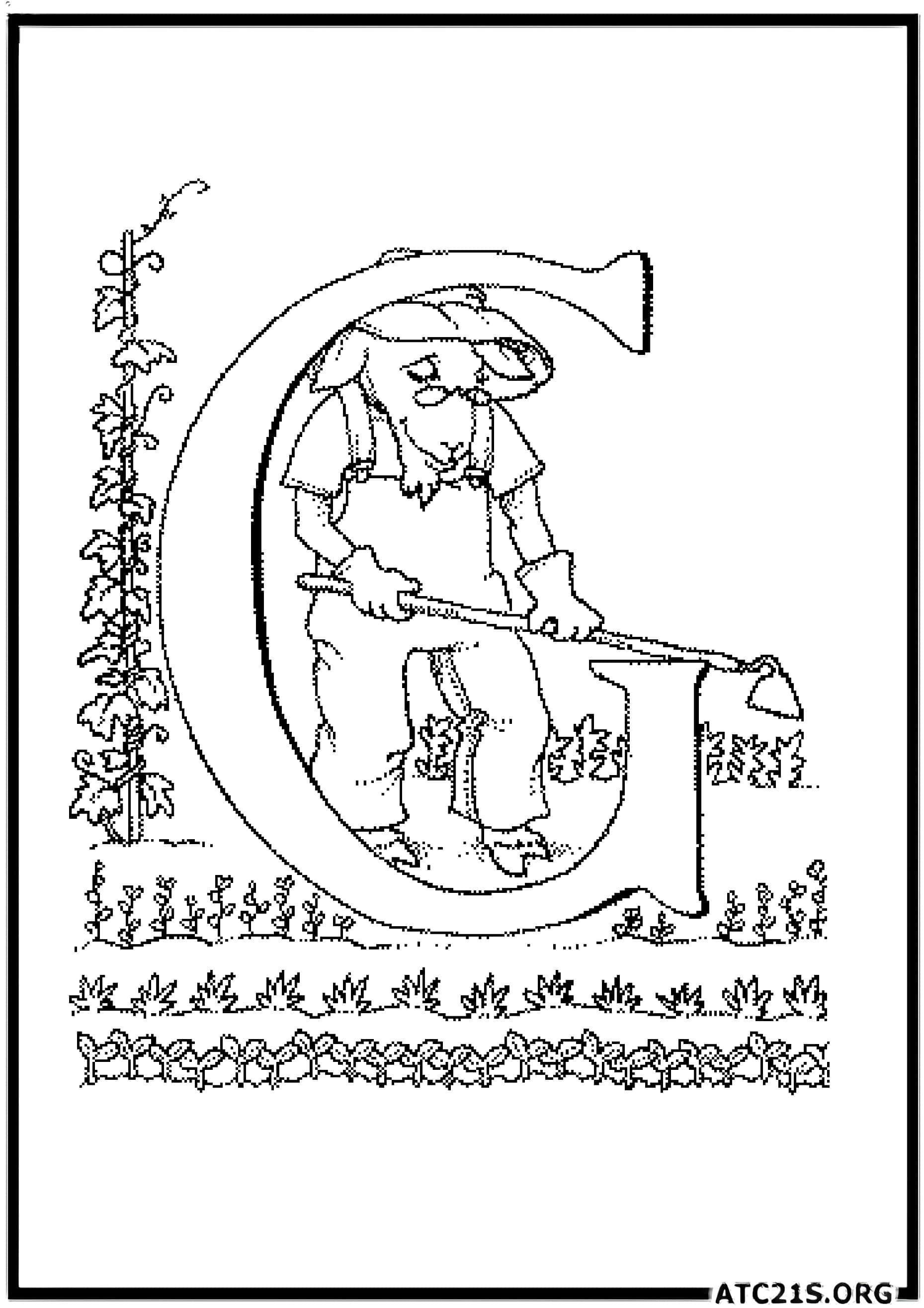 Letter G coloring page variant 2