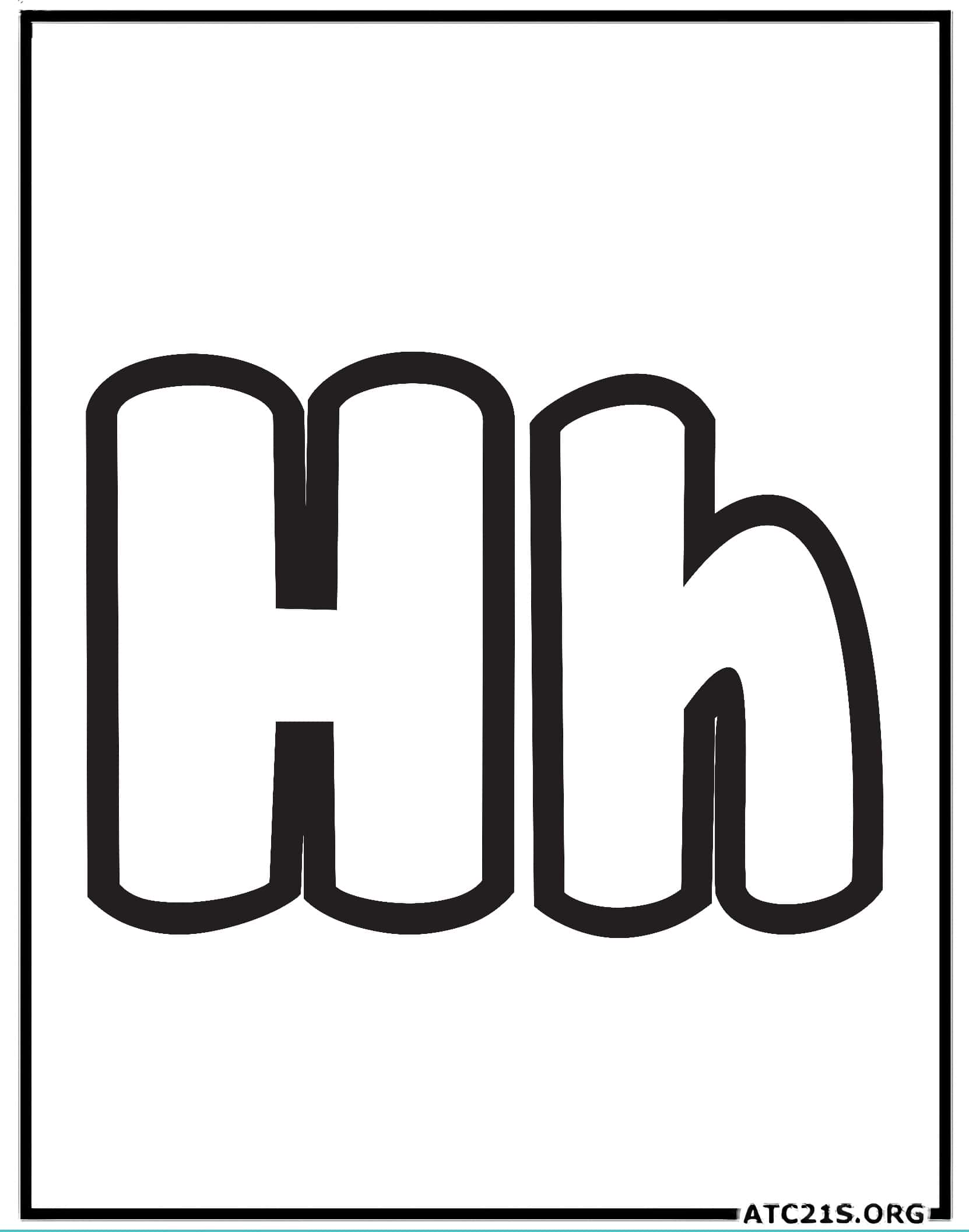 Letter H bubbly coloring page