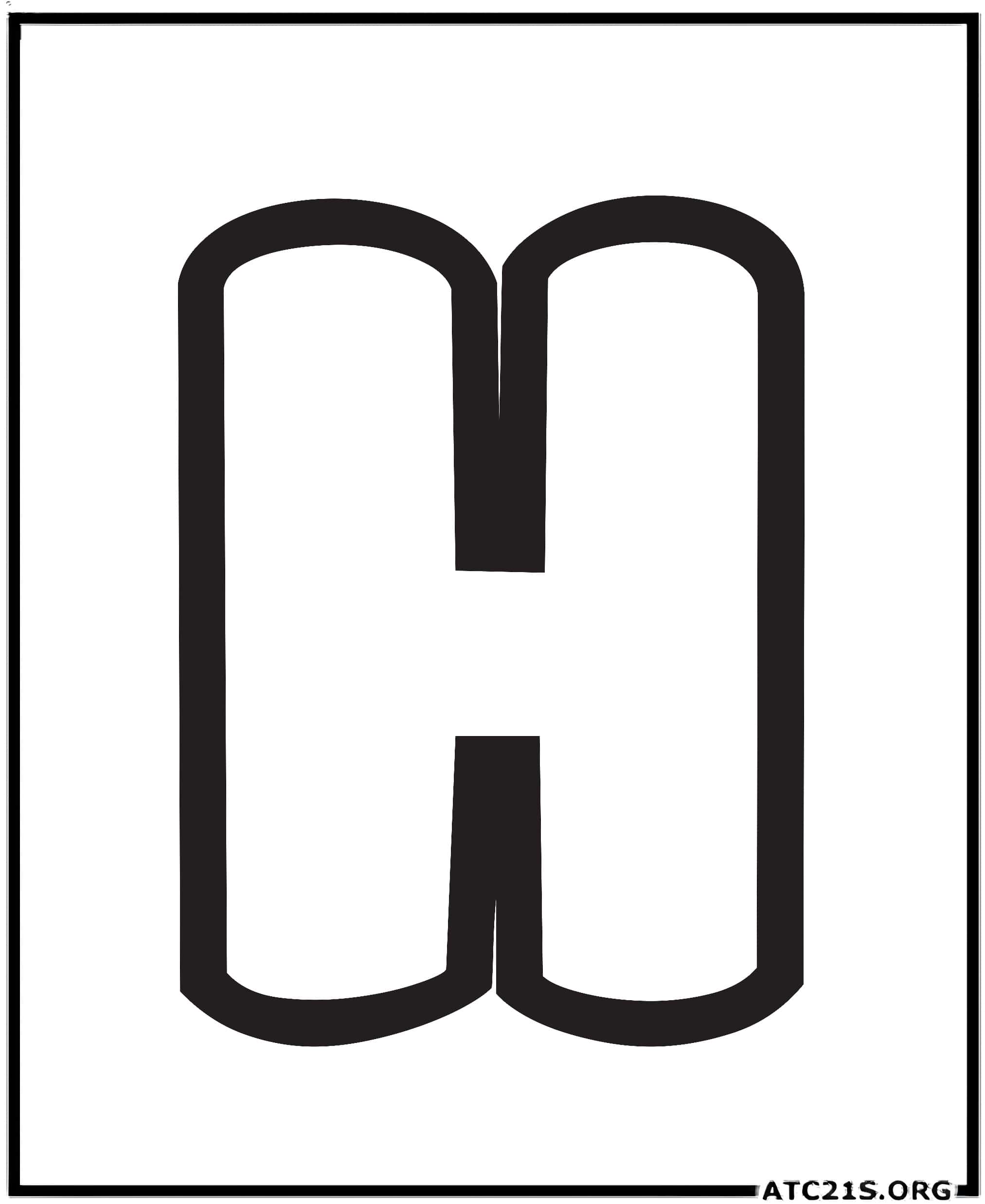 Letter H uppercase bubbly coloring page