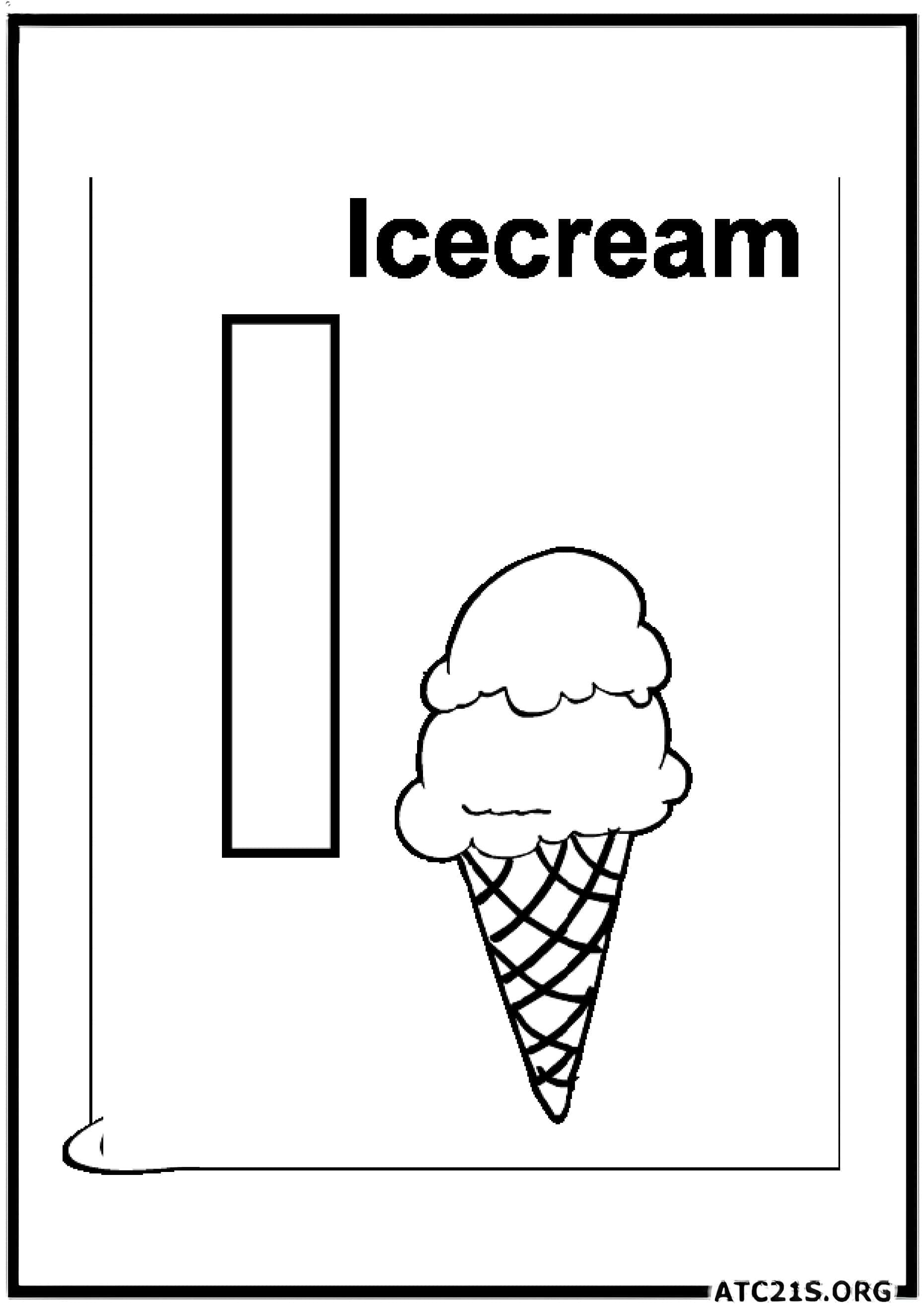 Letter I coloring page variant 3