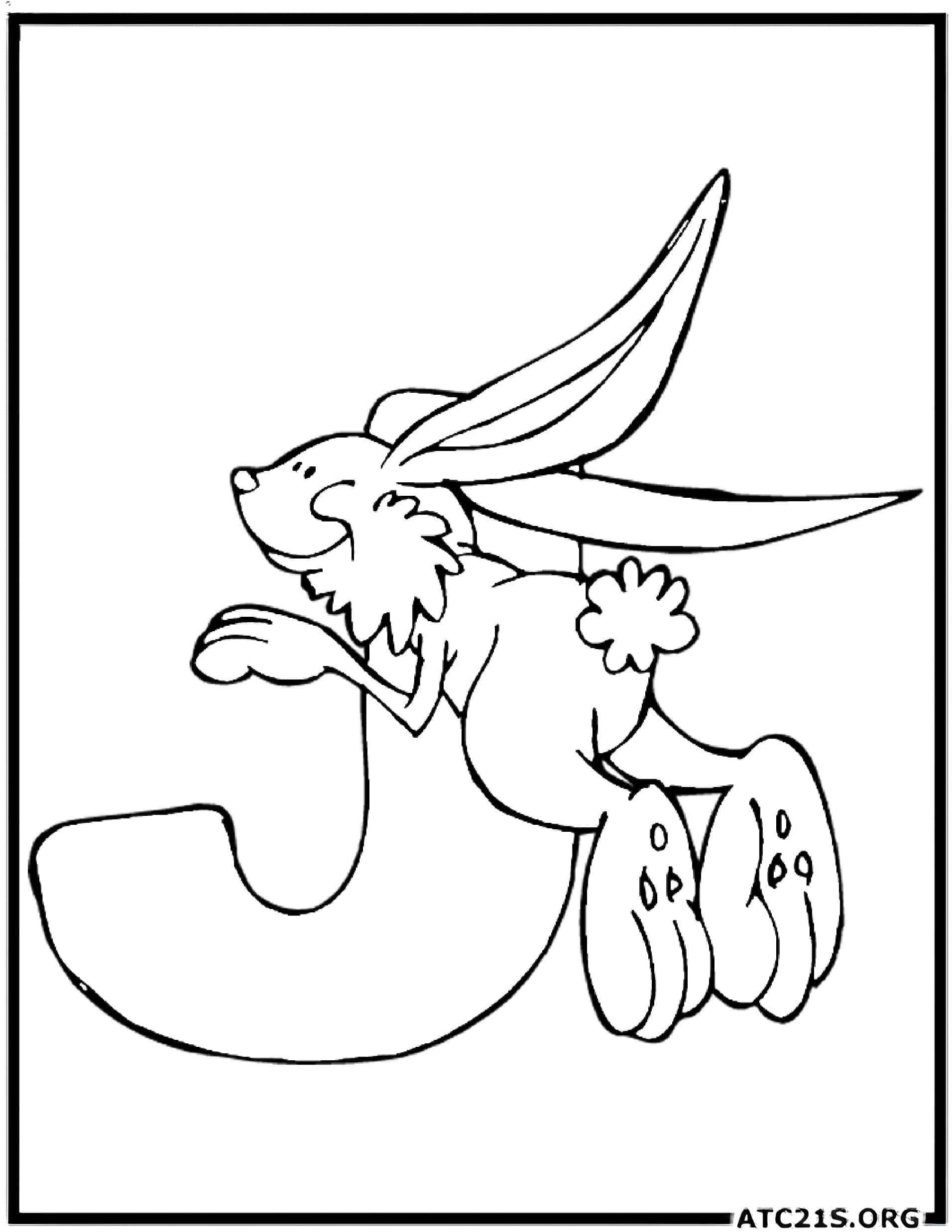 Letter J coloring page variant 1