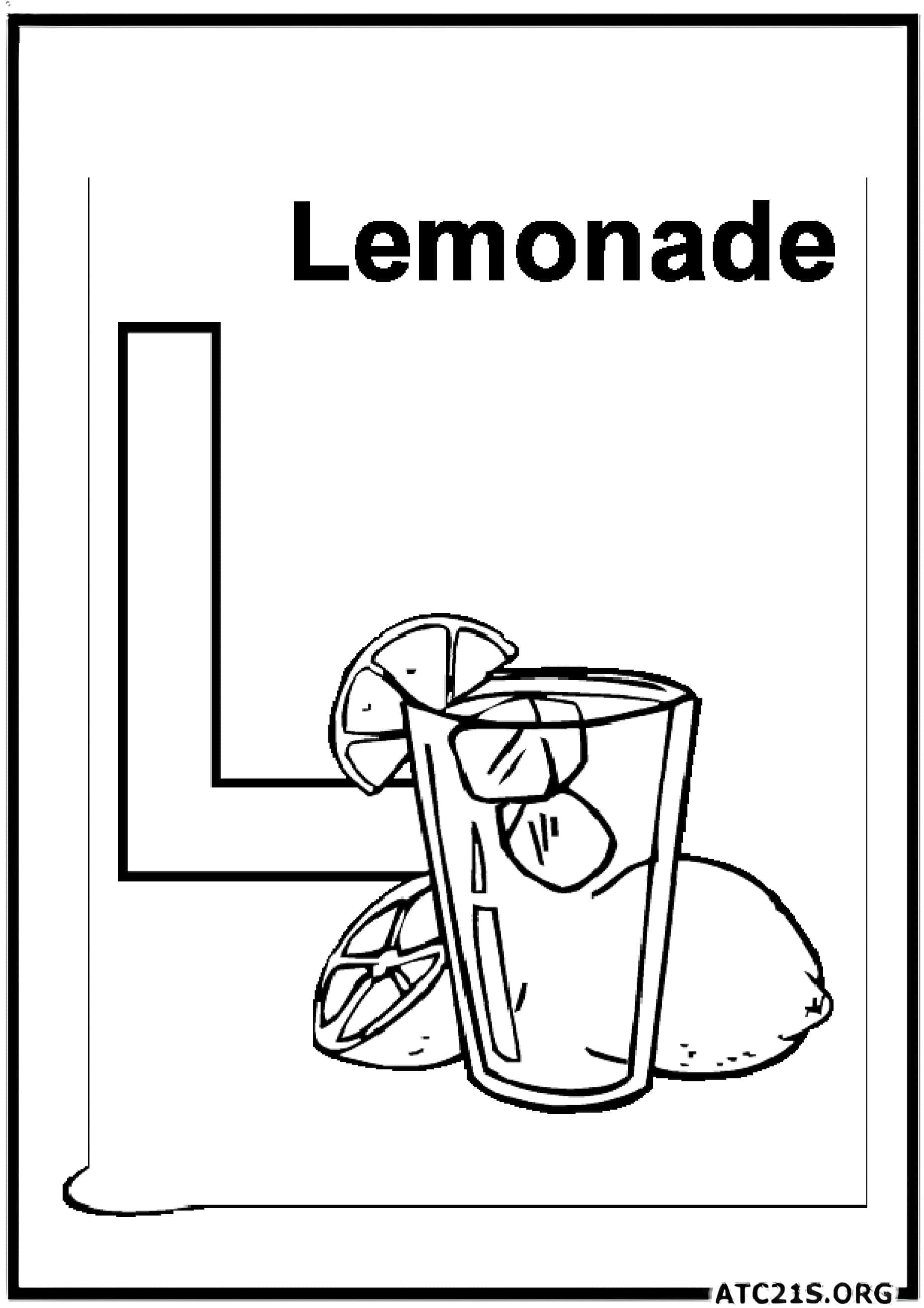 Letter L coloring page variant 3