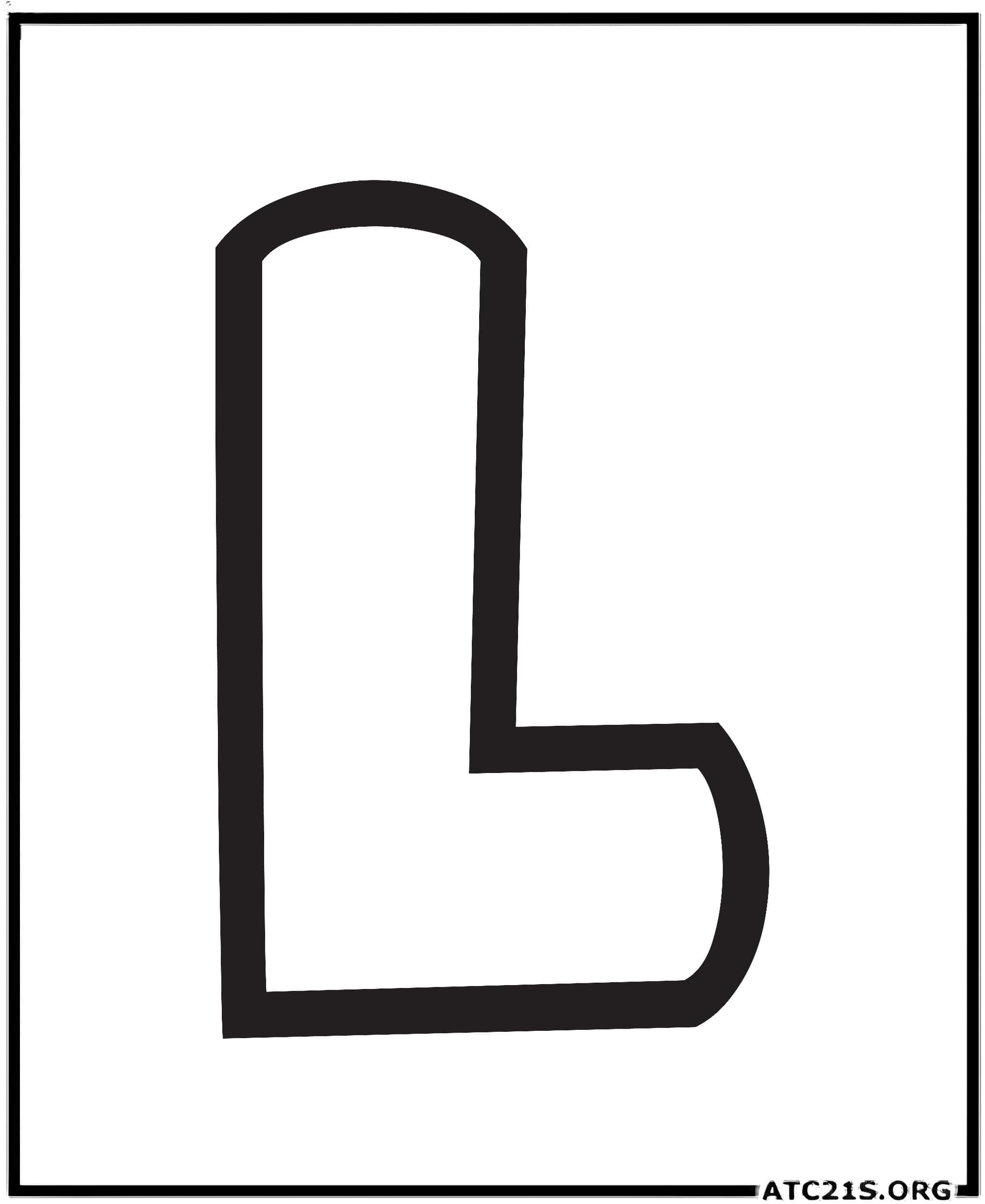 Letter L uppercase bubbly coloring page