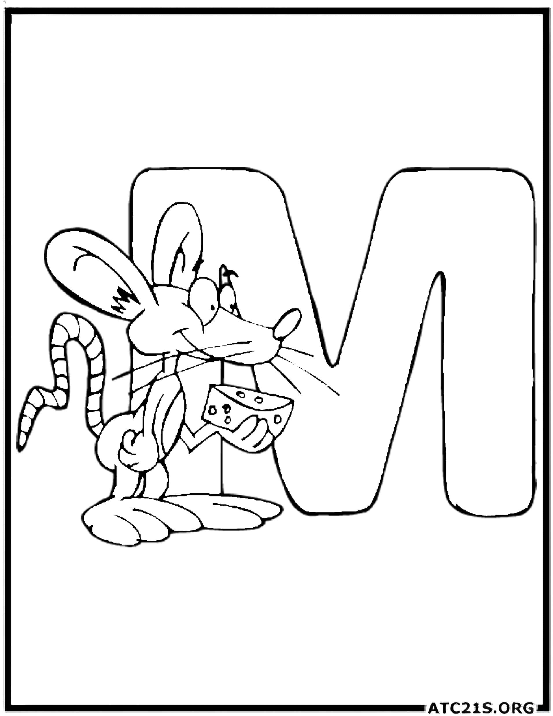 Letter M coloring page variant 1