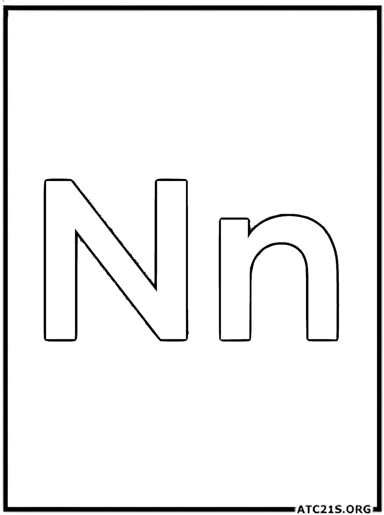 Letter N coloring page
