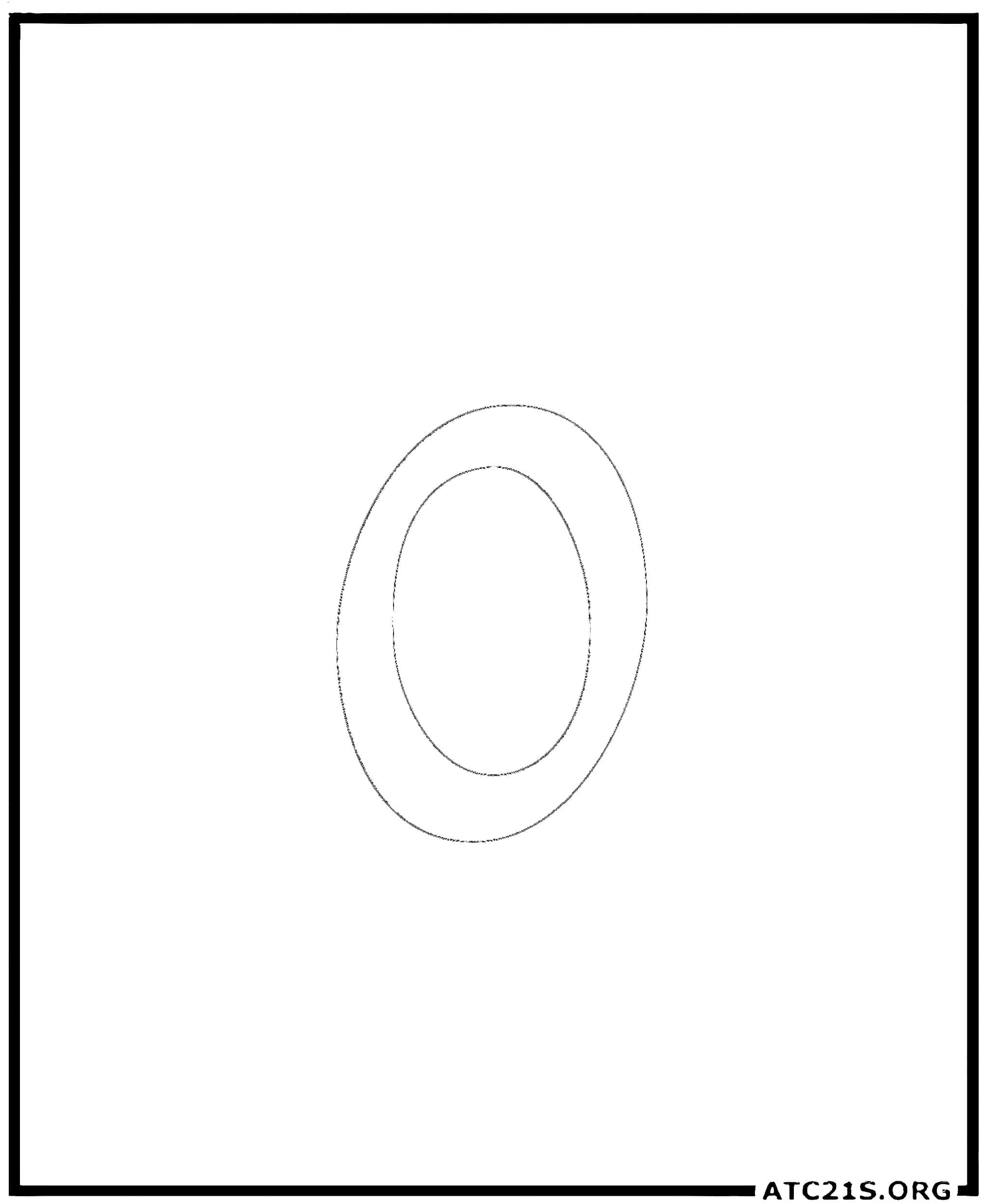 Letter O calligraphy lowercase coloring page