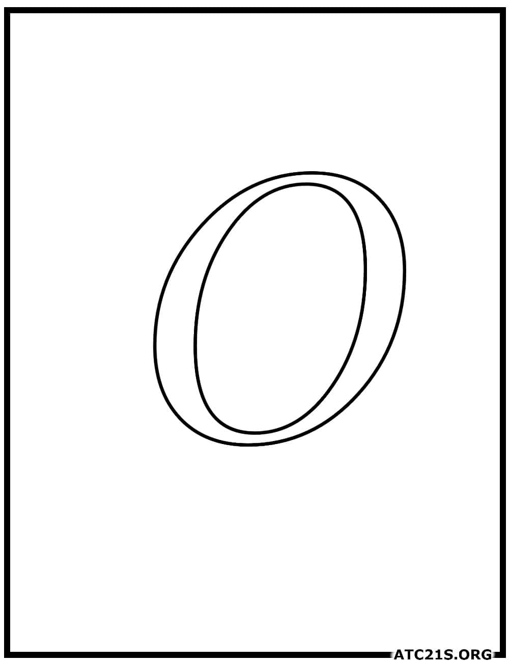 Letter O calligraphy uppercase coloring page