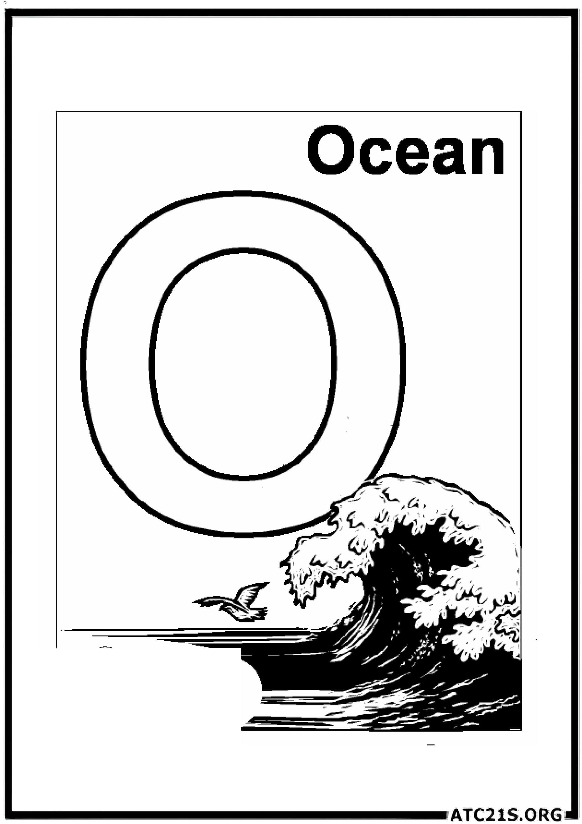 Letter O coloring page variant 3