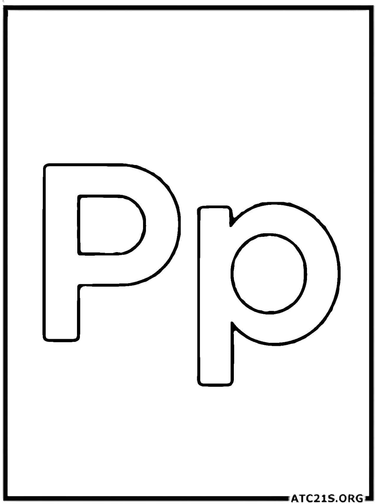Letter P coloring page