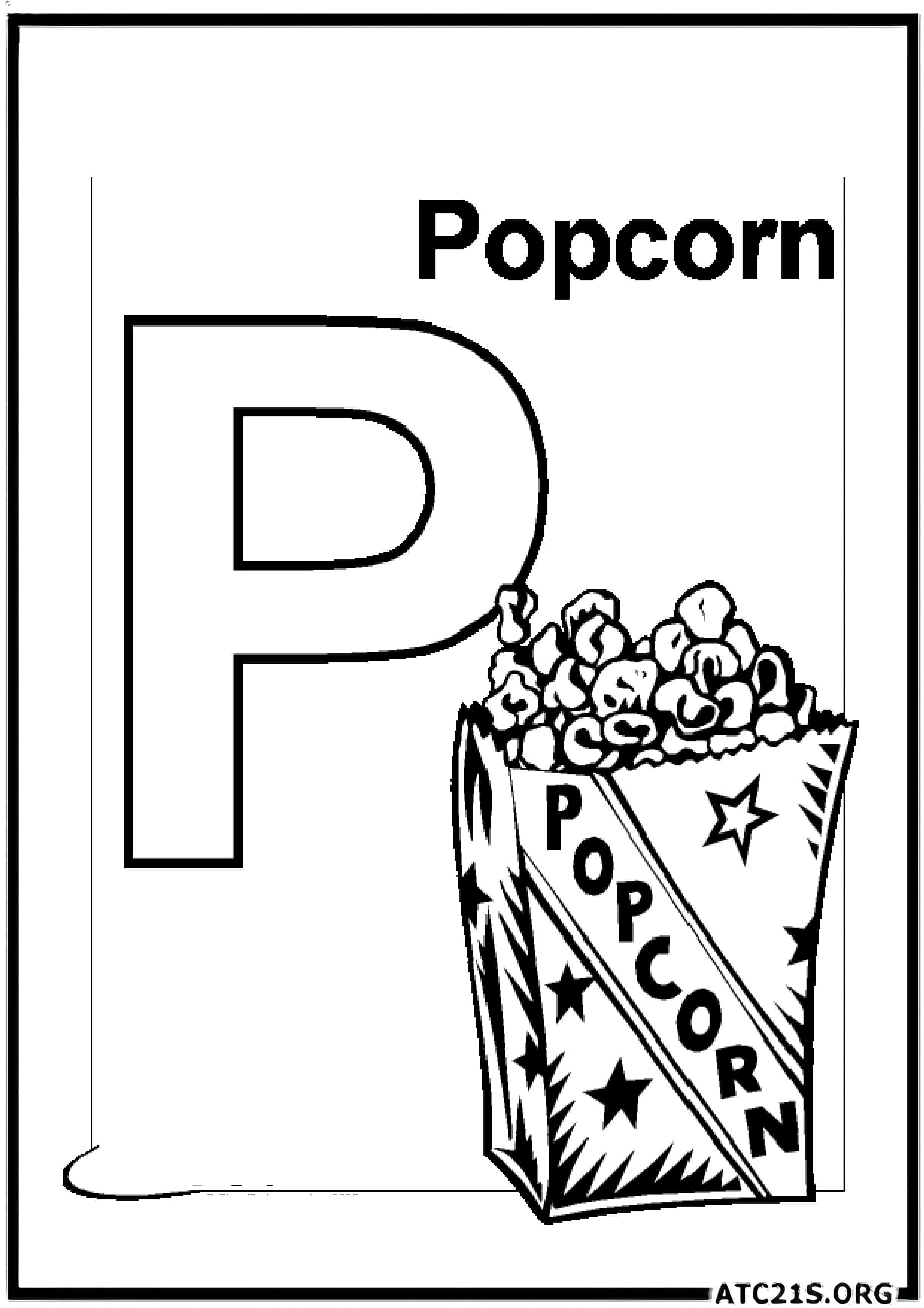 Letter P coloring page variant 3