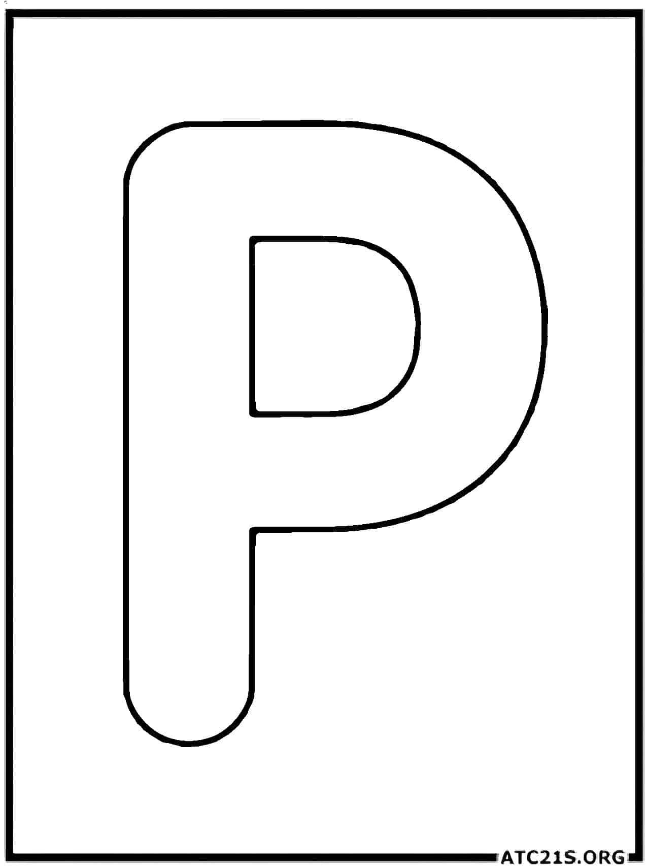Letter P uppercase coloring page