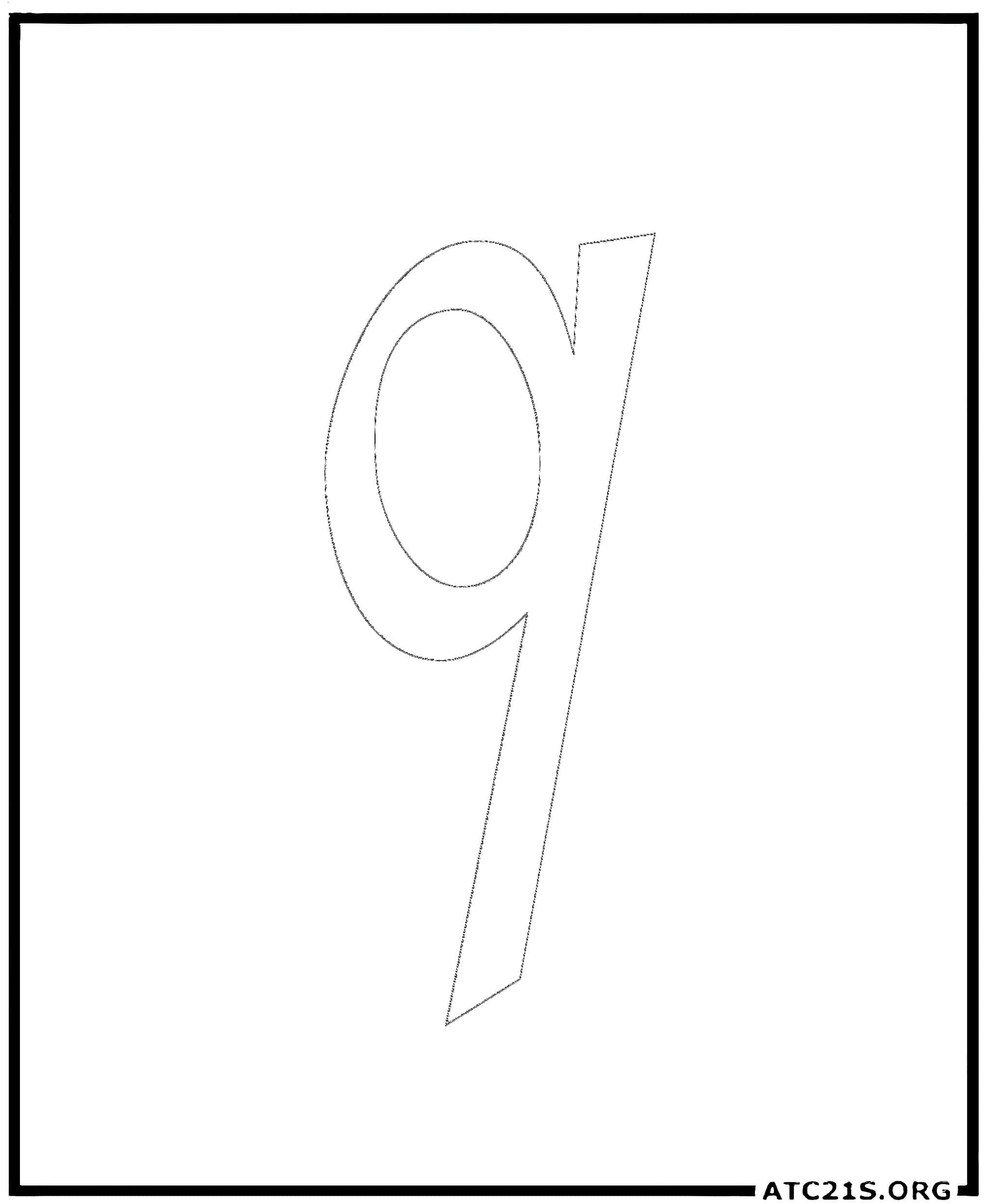 Letter Q calligraphy lowercase coloring page