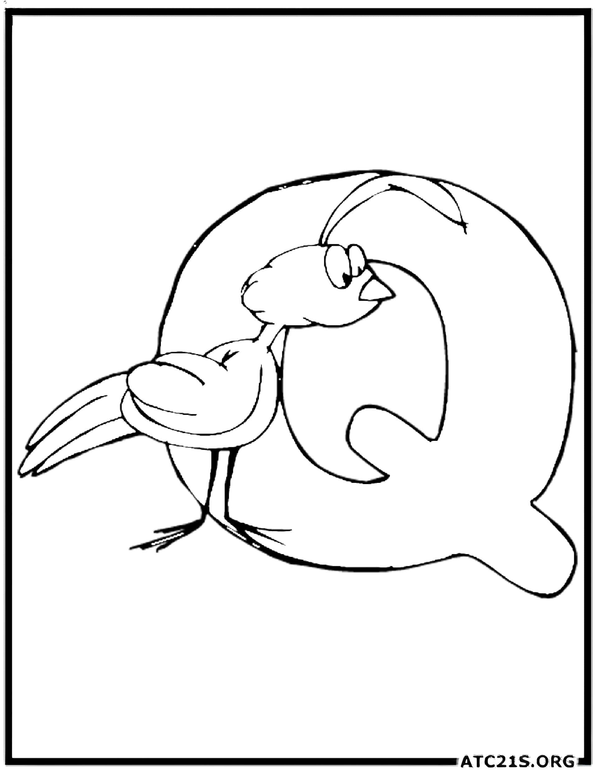 Letter Q coloring page variant 1