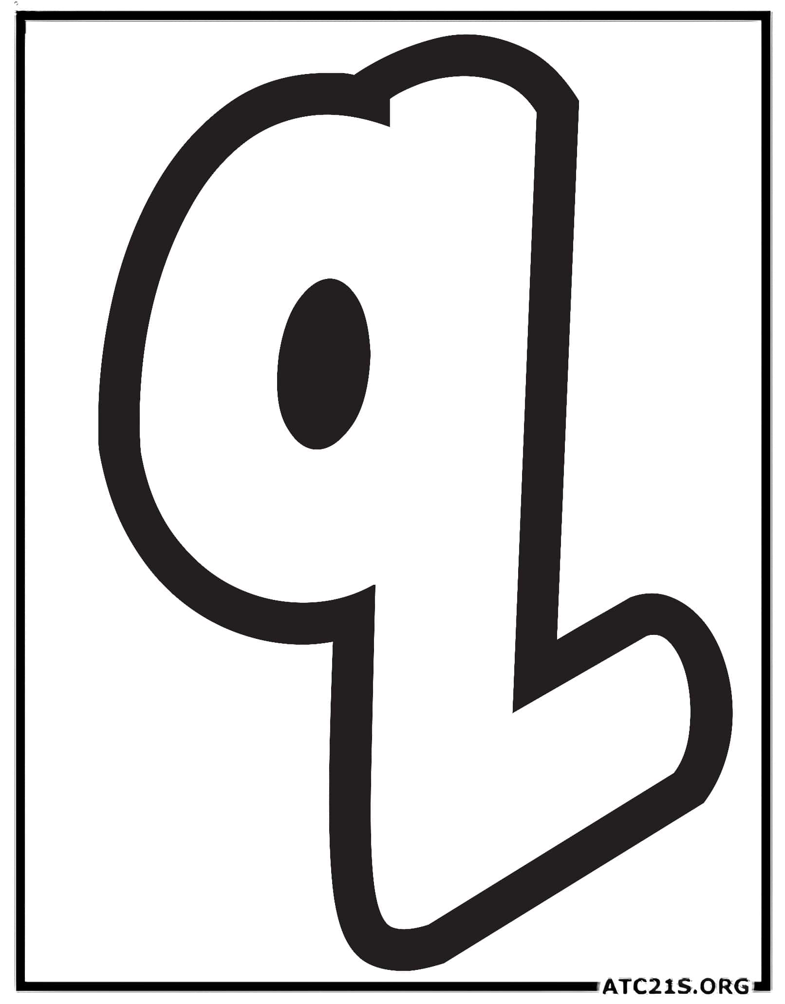 Letter Q lowercase bubbly coloring page