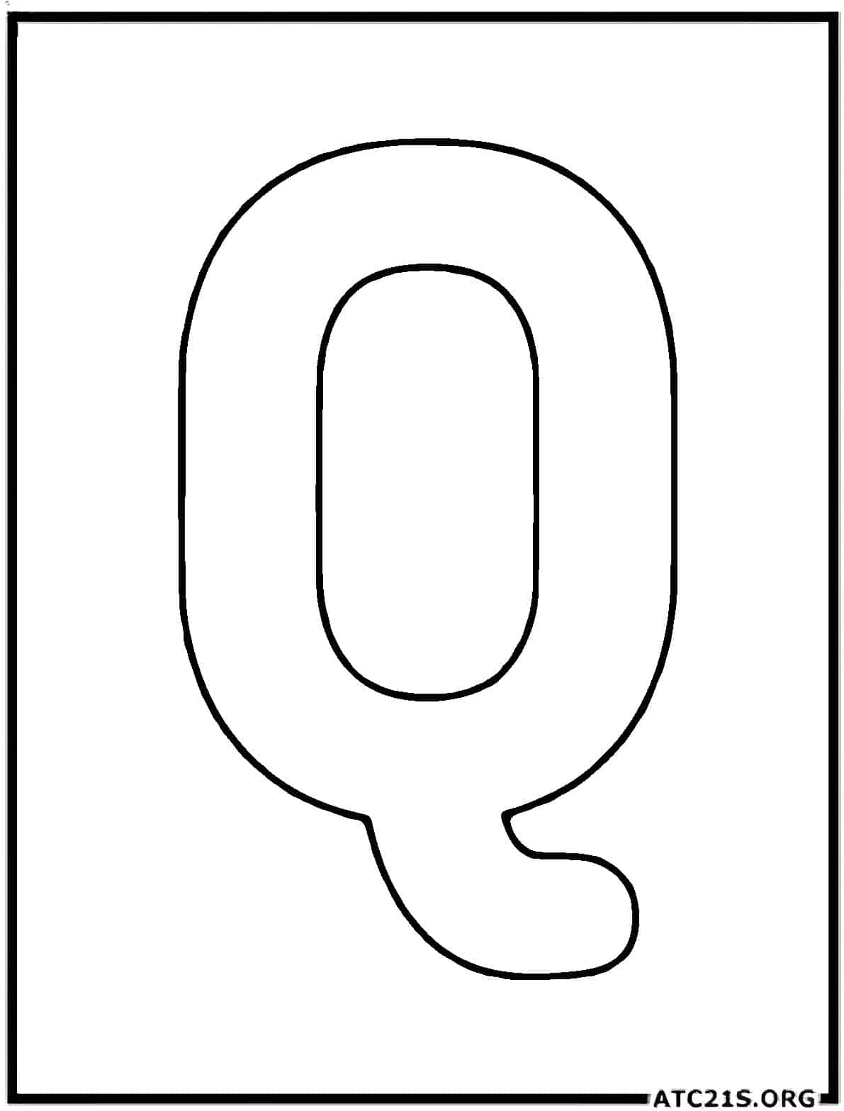 Letter Q uppercase coloring page