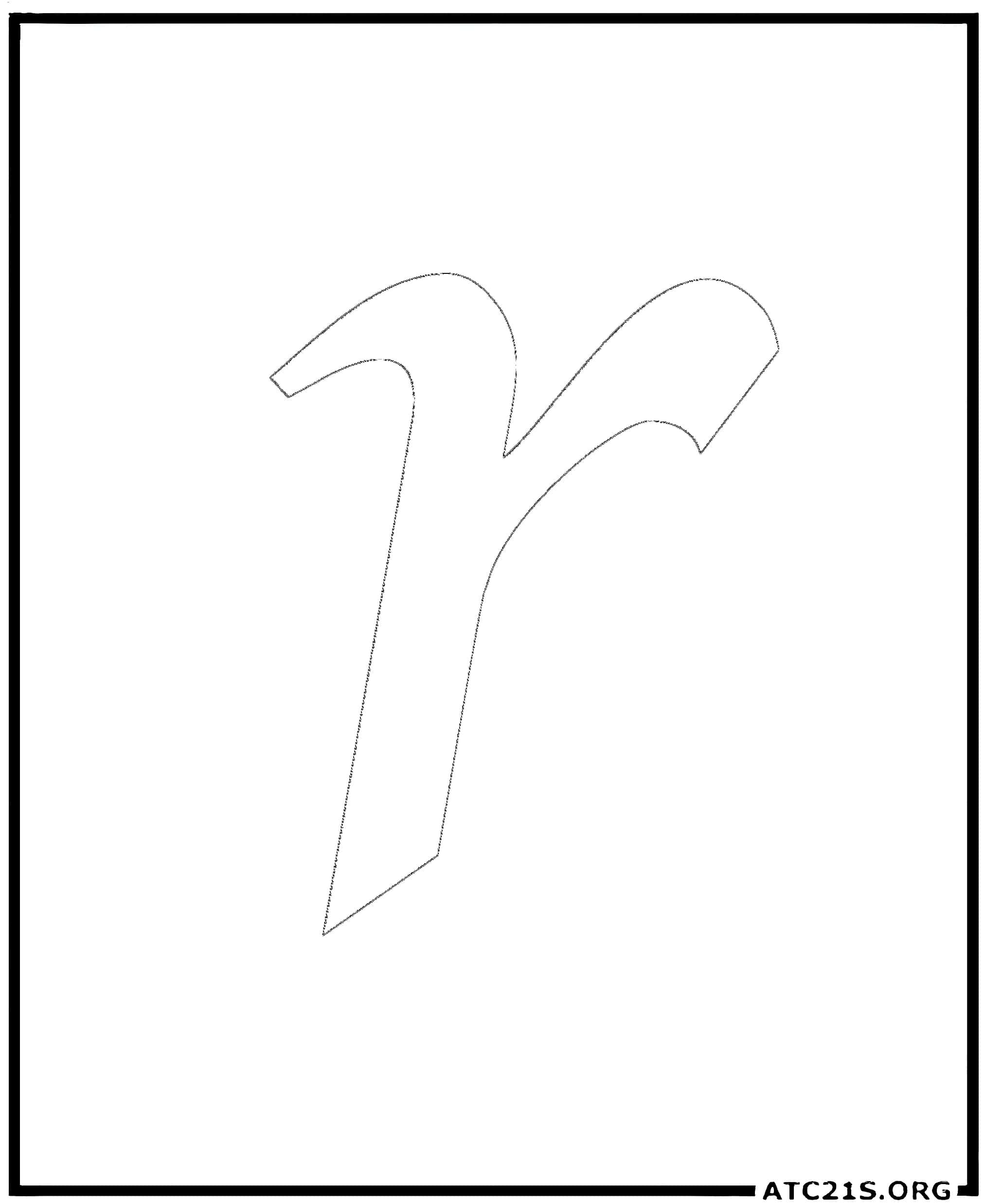 Letter R calligraphy lowercase coloring page