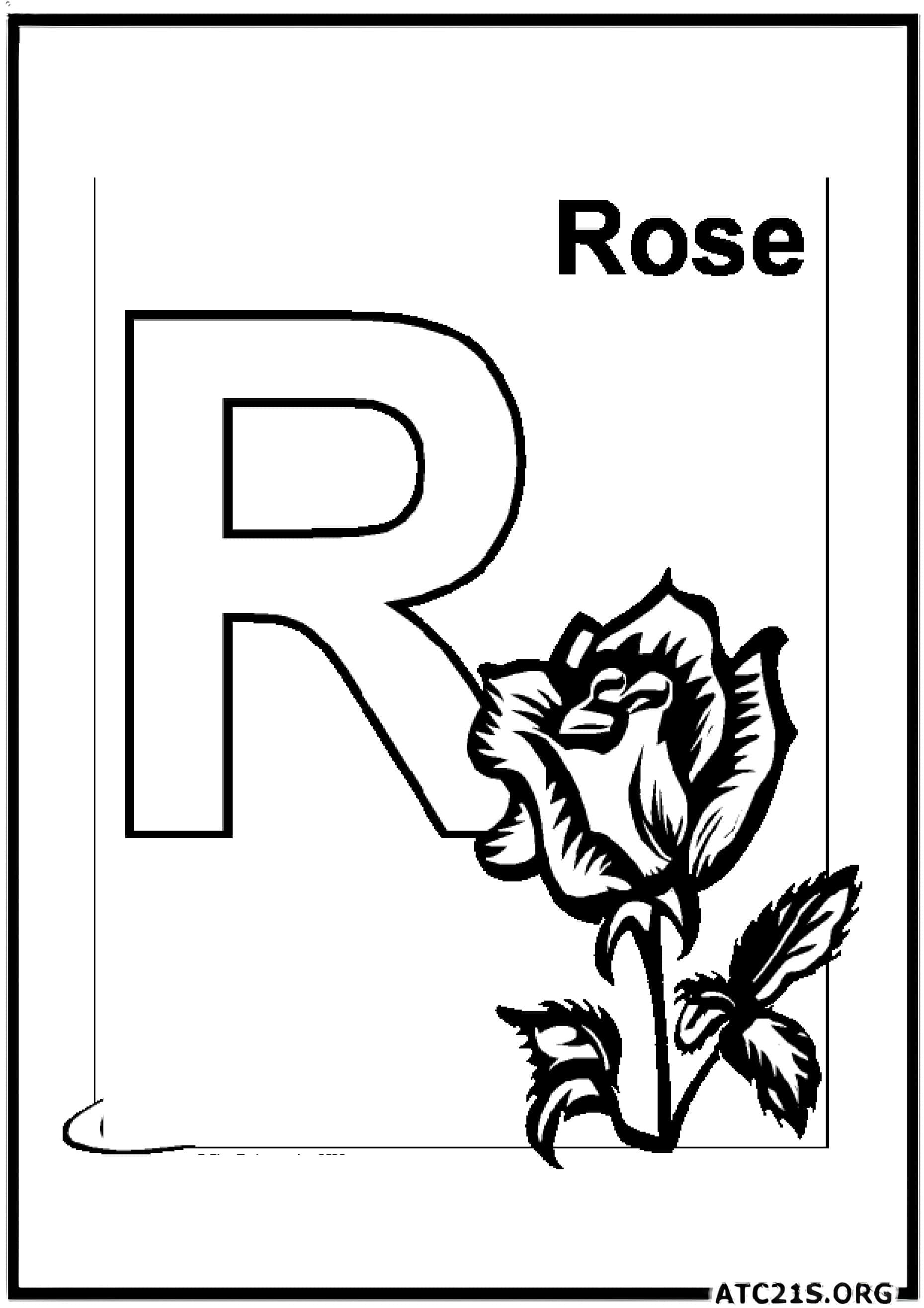 Letter R coloring page variant 3