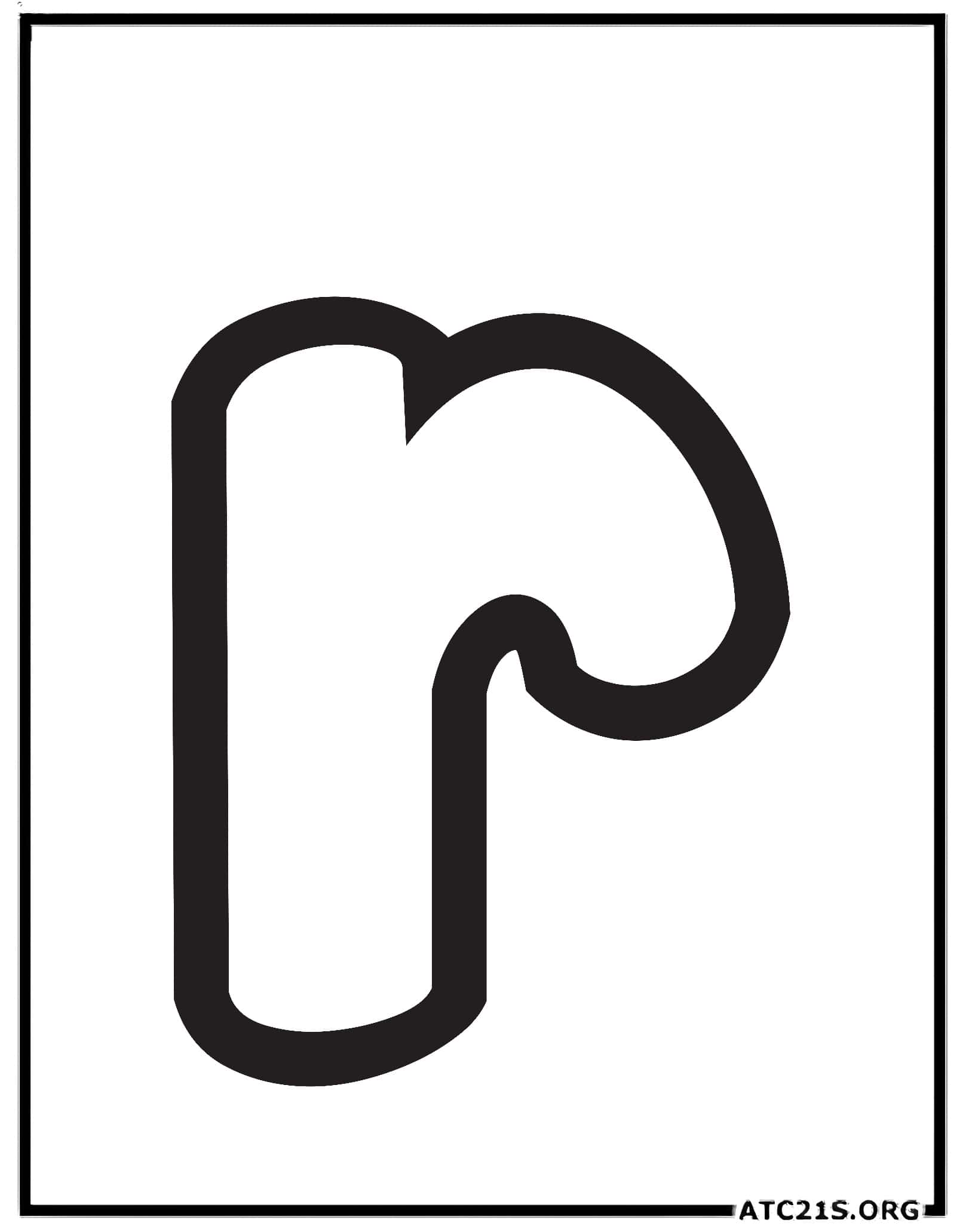 Letter R lowercase bubbly coloring page