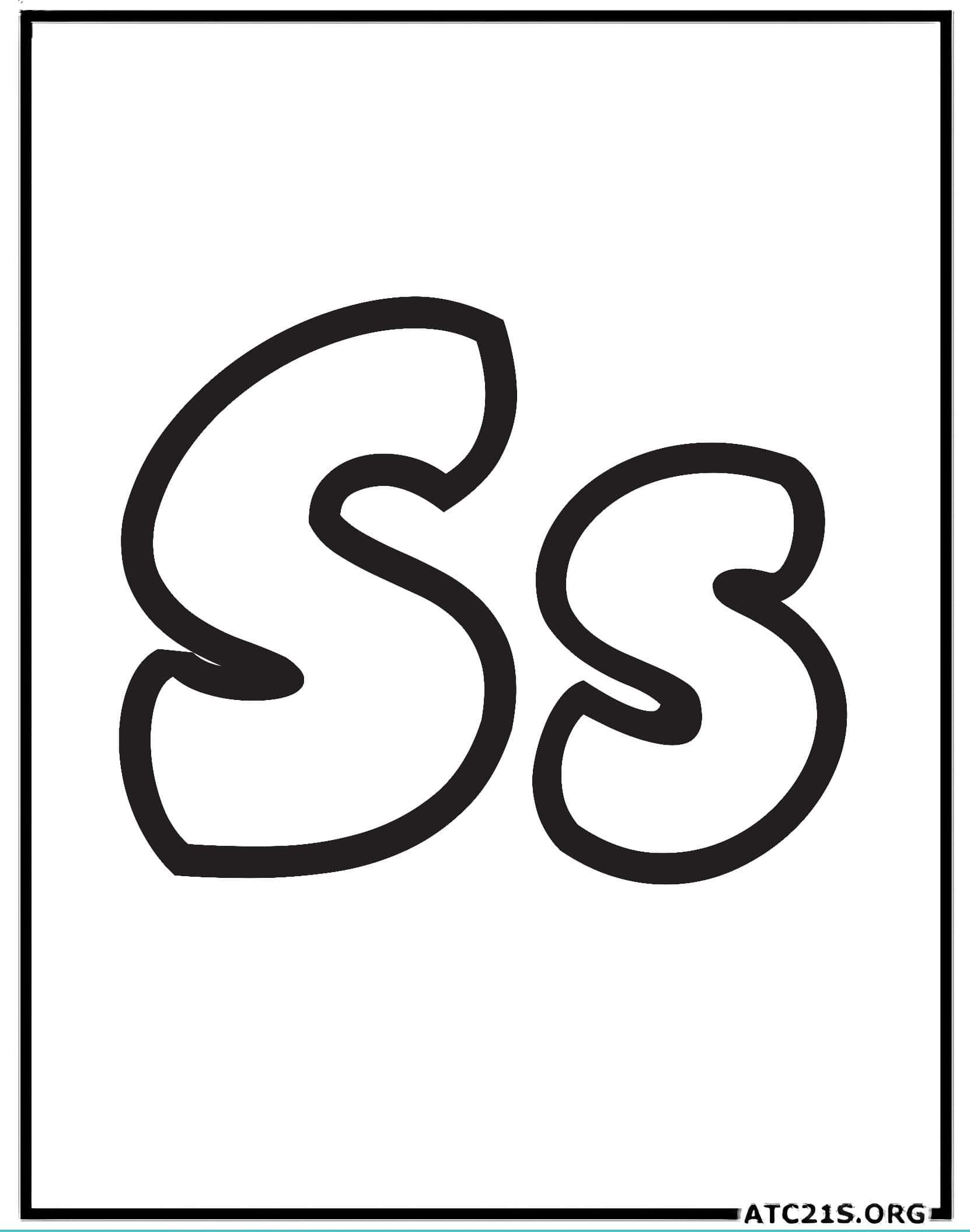 Letter S bubbly coloring page