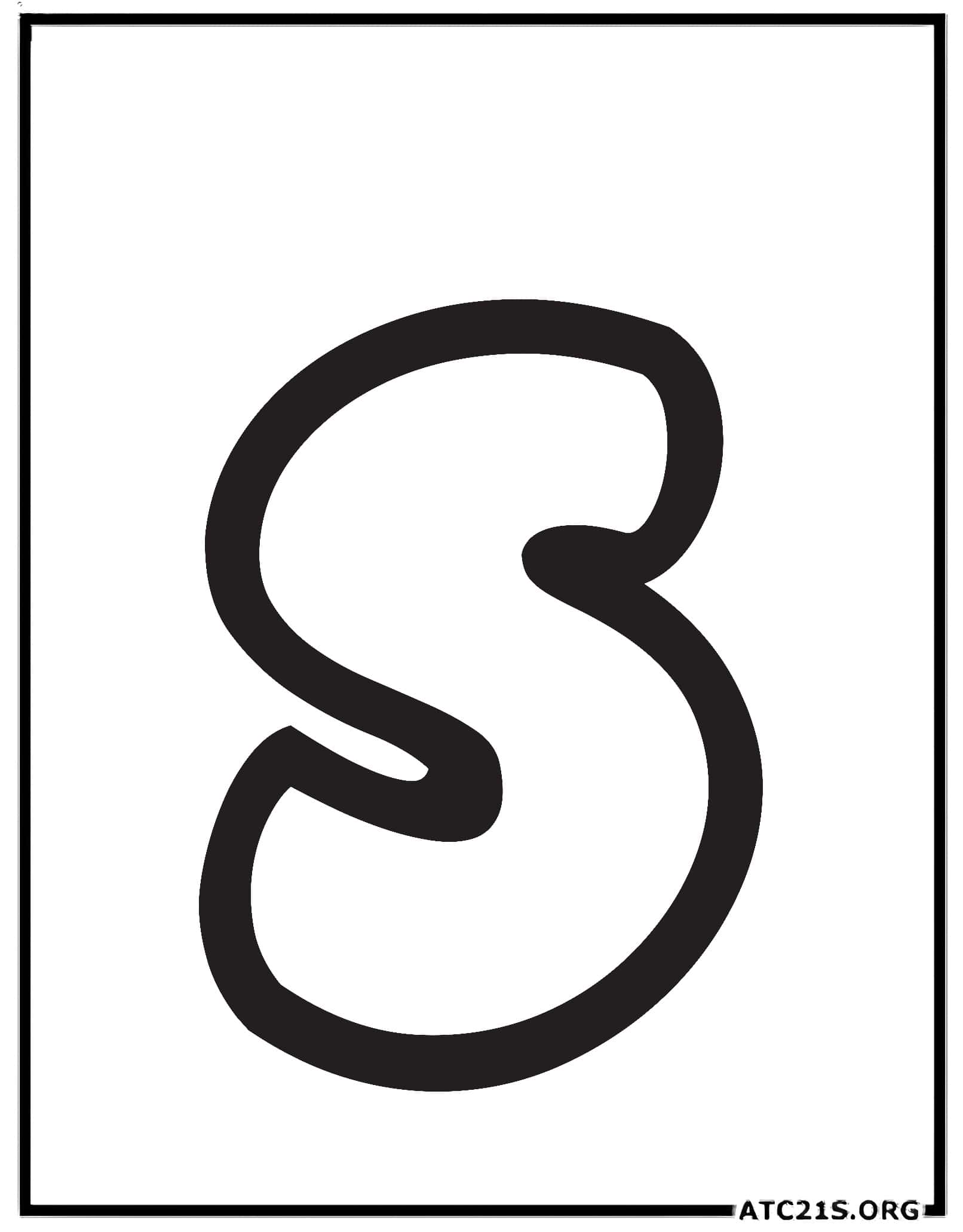 Letter S lowercase bubbly coloring page