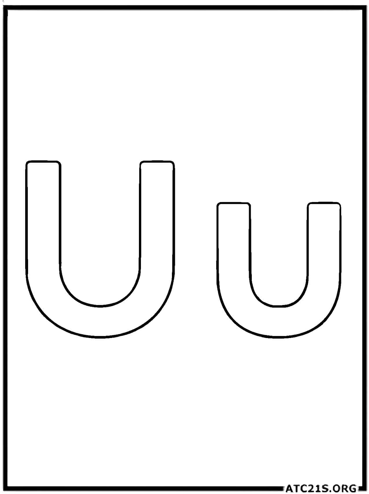 Letter U coloring page