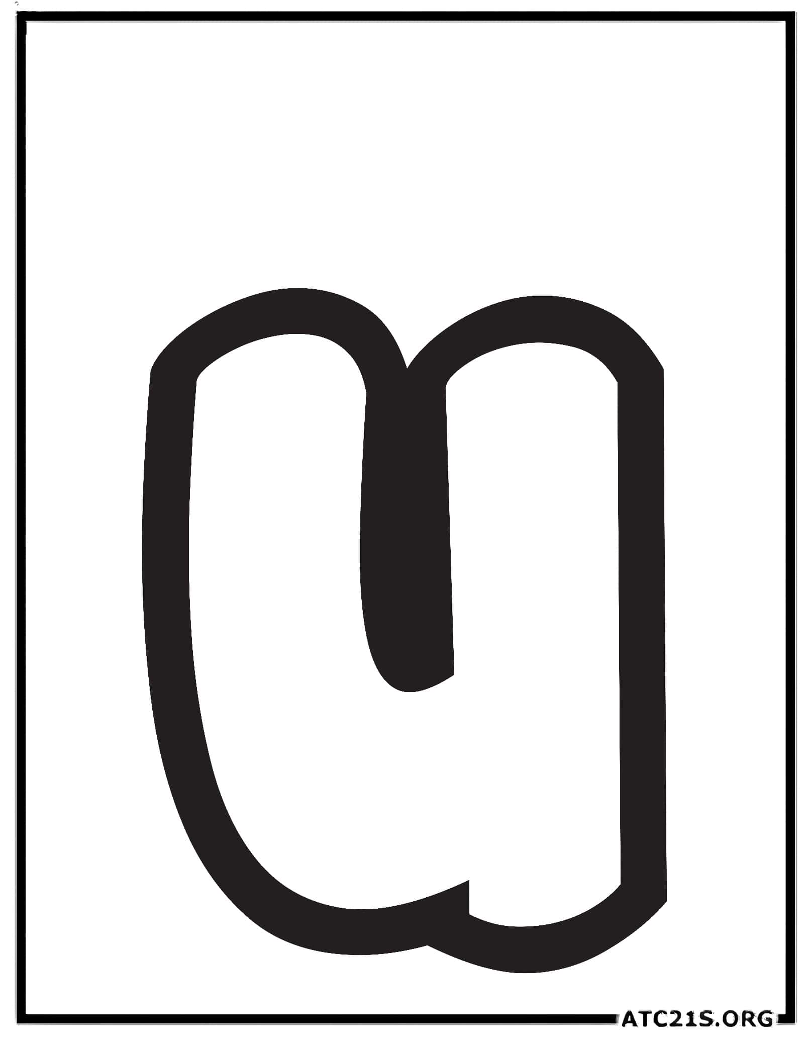 Letter U lowercase bubbly coloring page