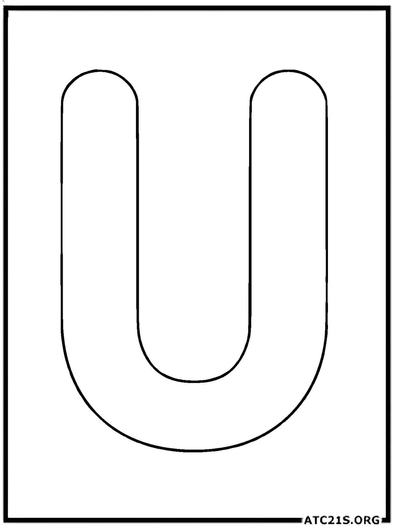 Letter U uppercase coloring page