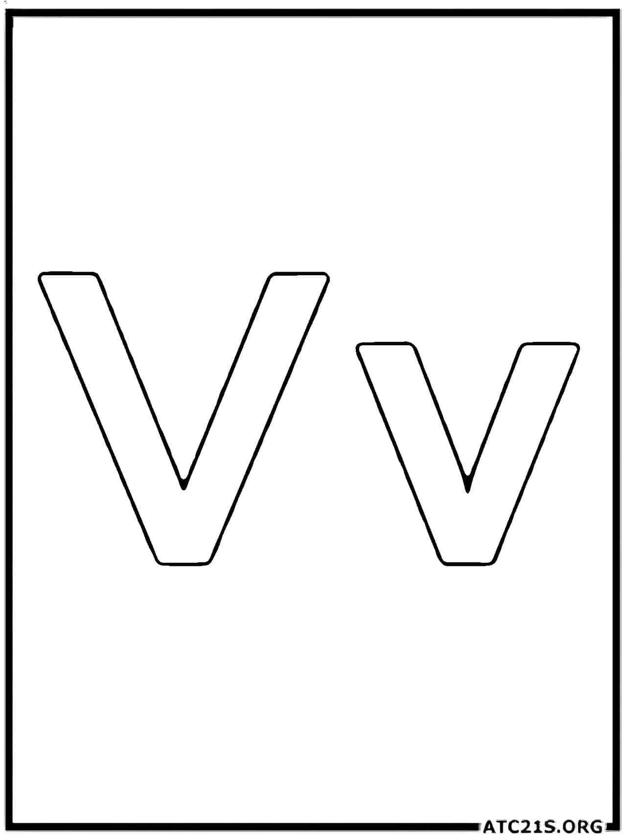 Letter V coloring page