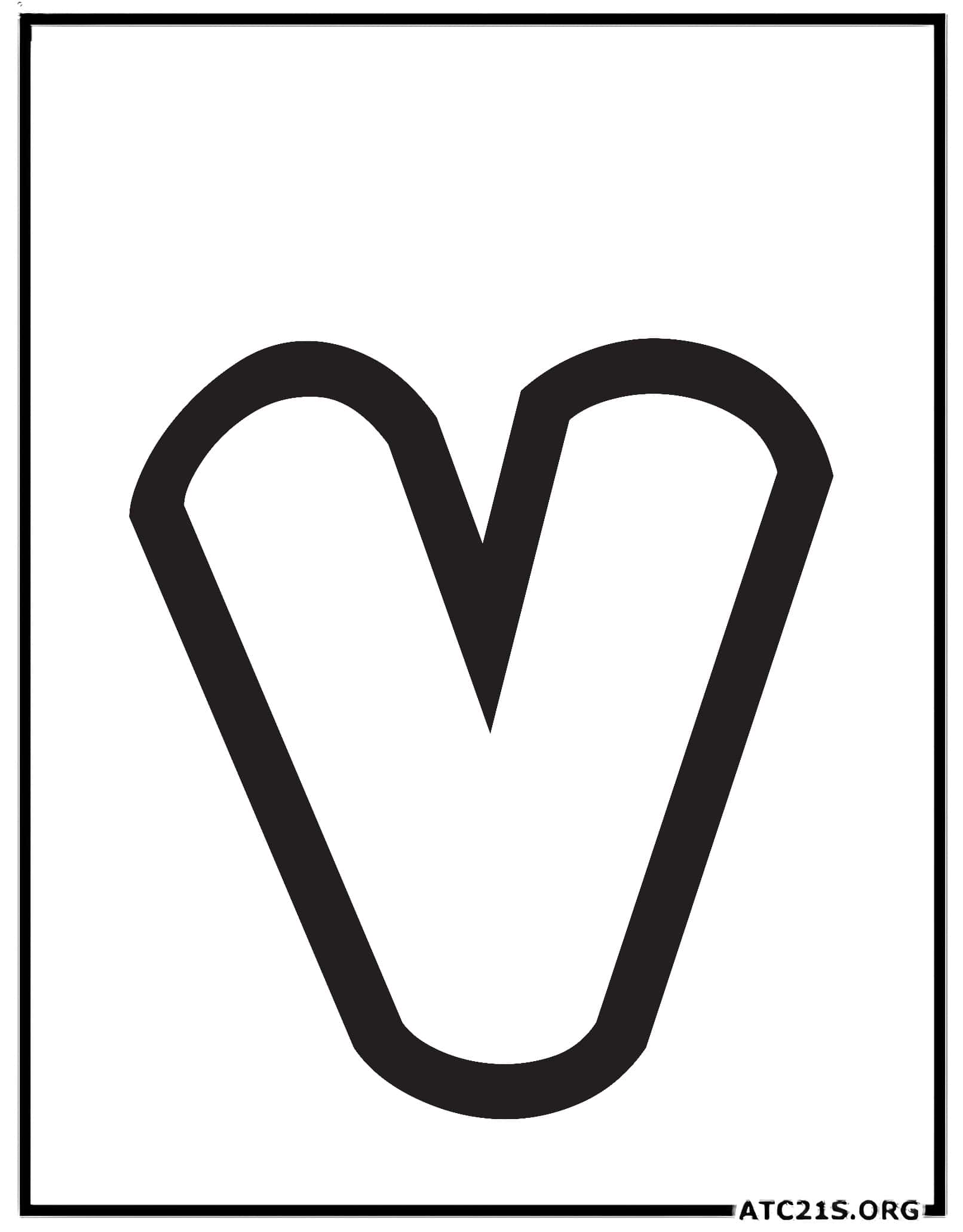 Letter V lowercase bubbly coloring page