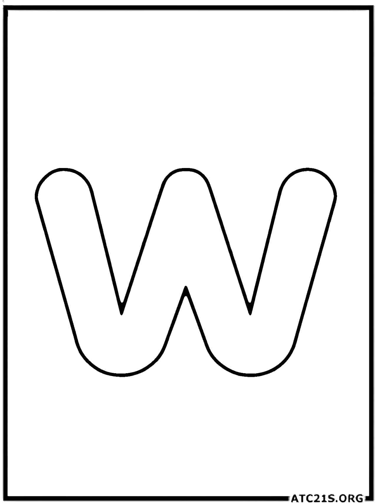 Letter W lowercase coloring page