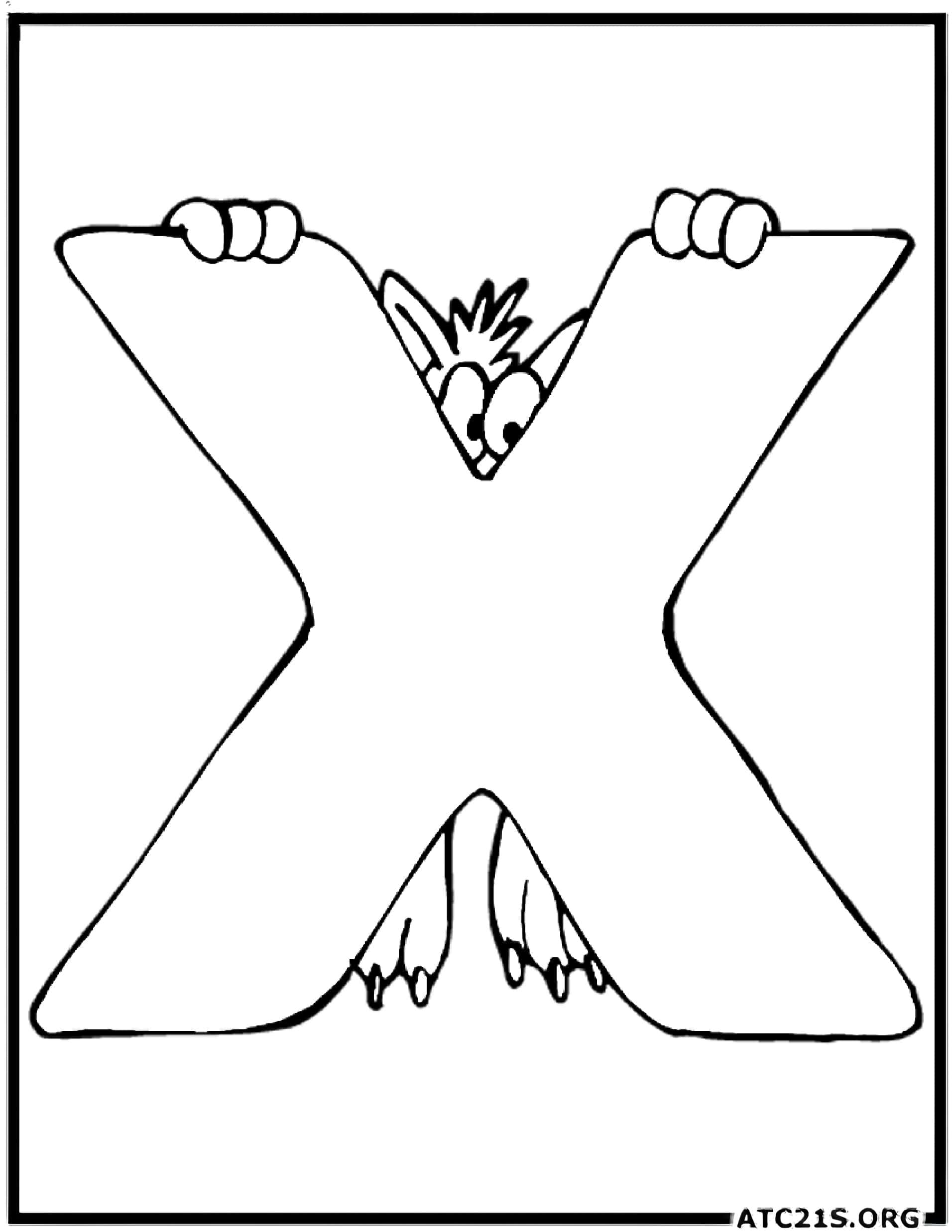 Letter X coloring page variant 1
