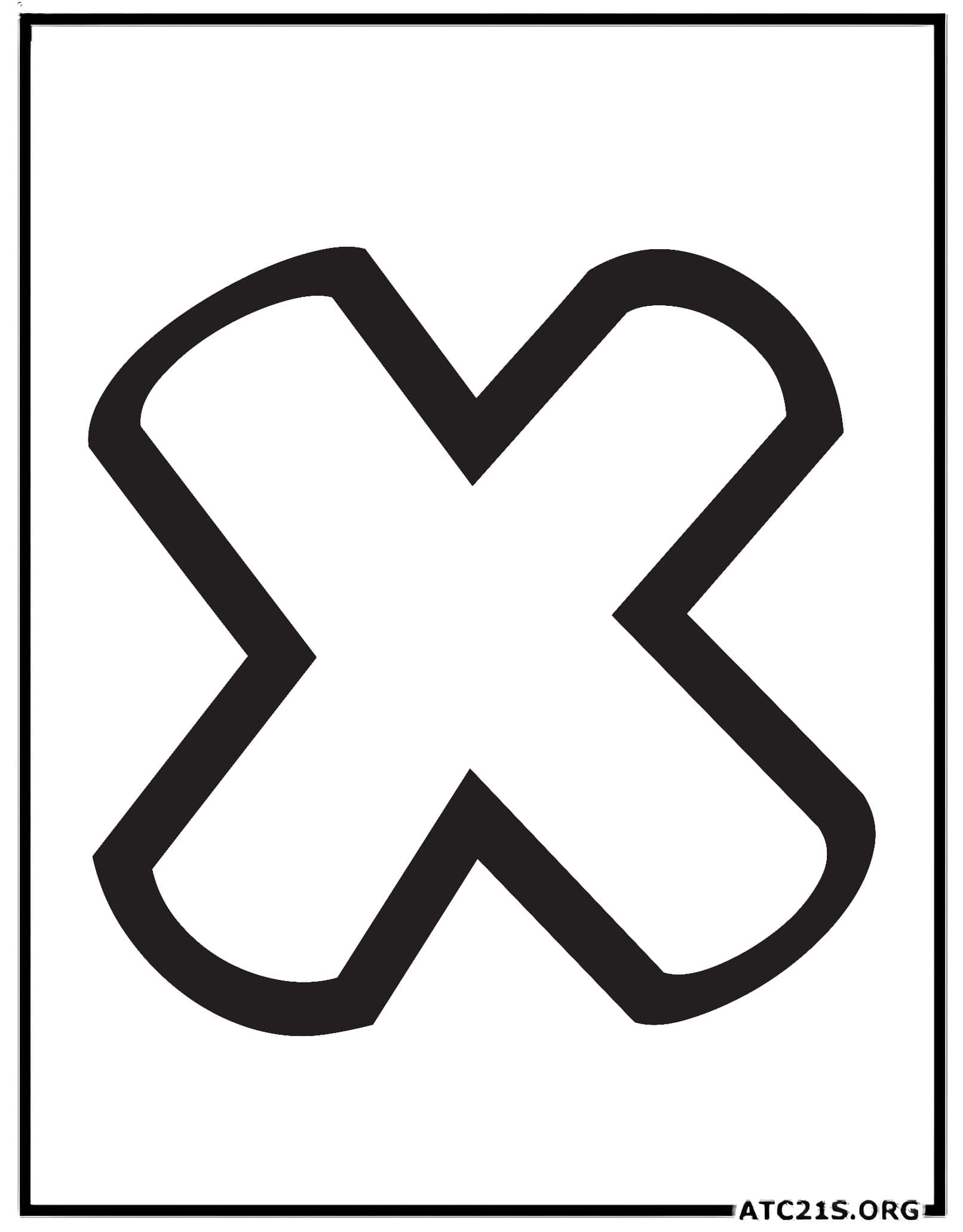 Letter X lowercase bubbly coloring page