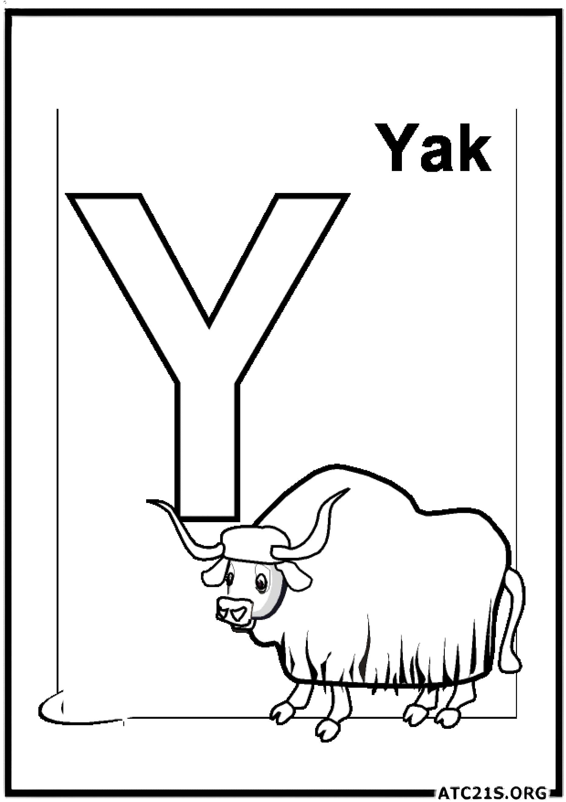 Letter Y coloring page variant 3